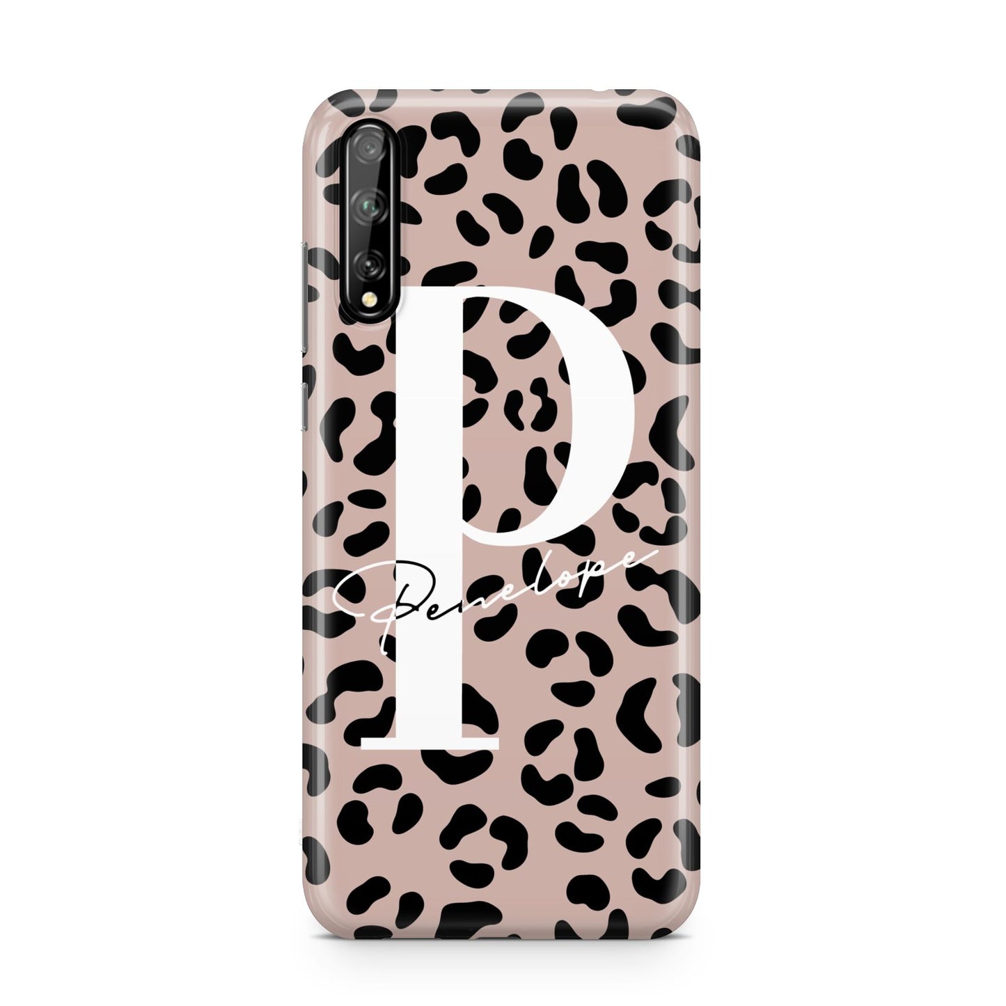 Personalised Nude Colour Leopard Print Huawei Enjoy 10s Phone Case