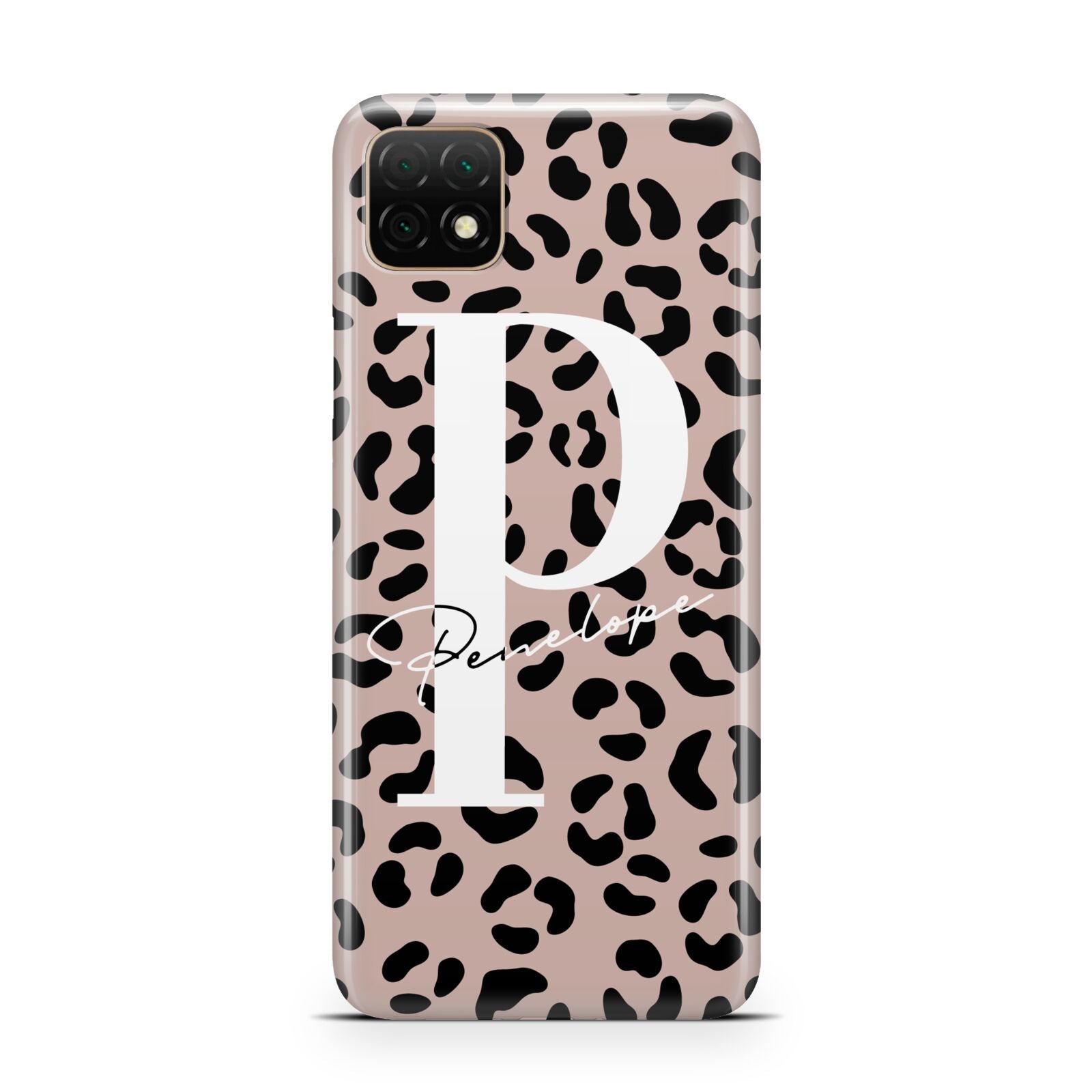 Personalised Nude Colour Leopard Print Huawei Enjoy 20 Phone Case