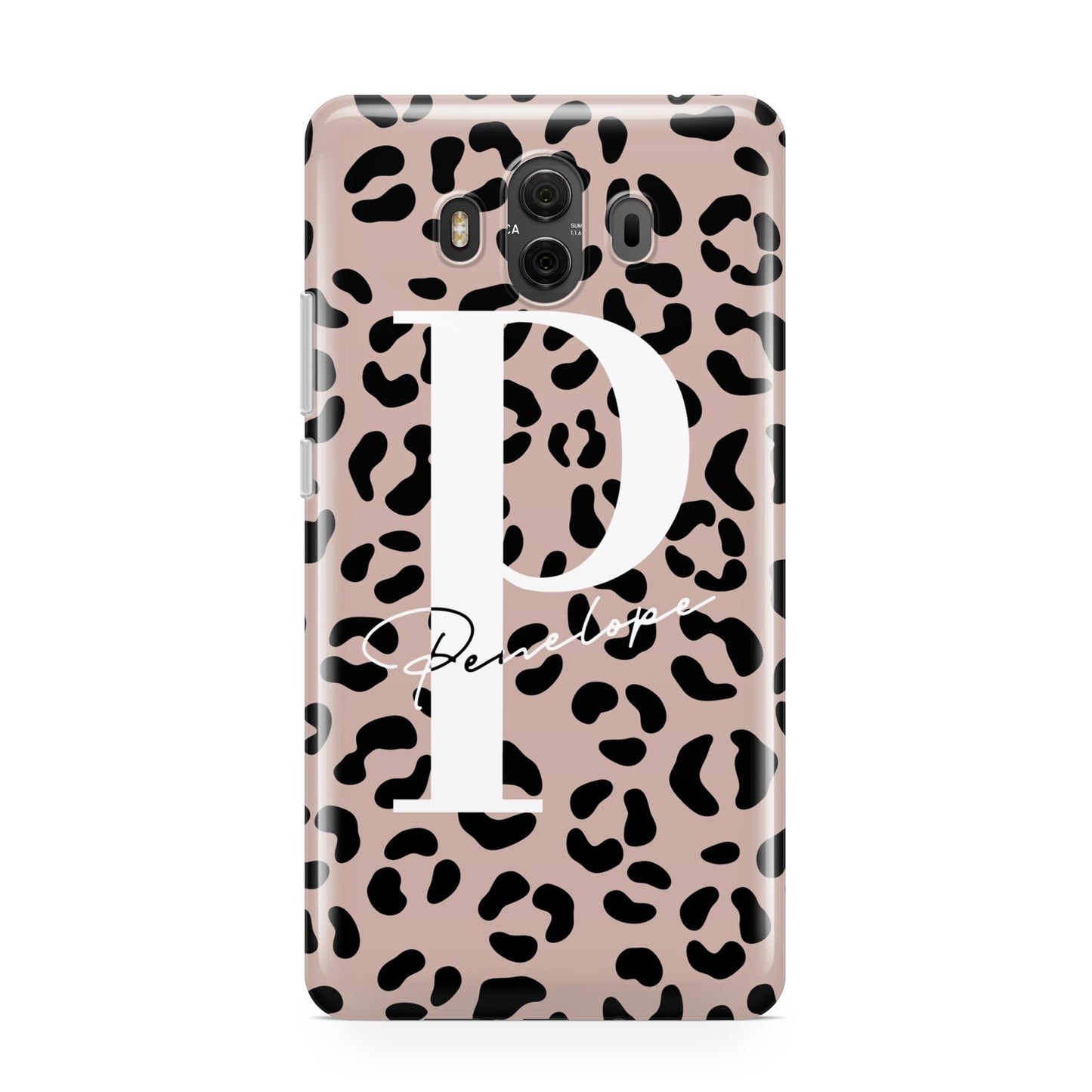 Personalised Nude Colour Leopard Print Huawei Mate 10 Protective Phone Case