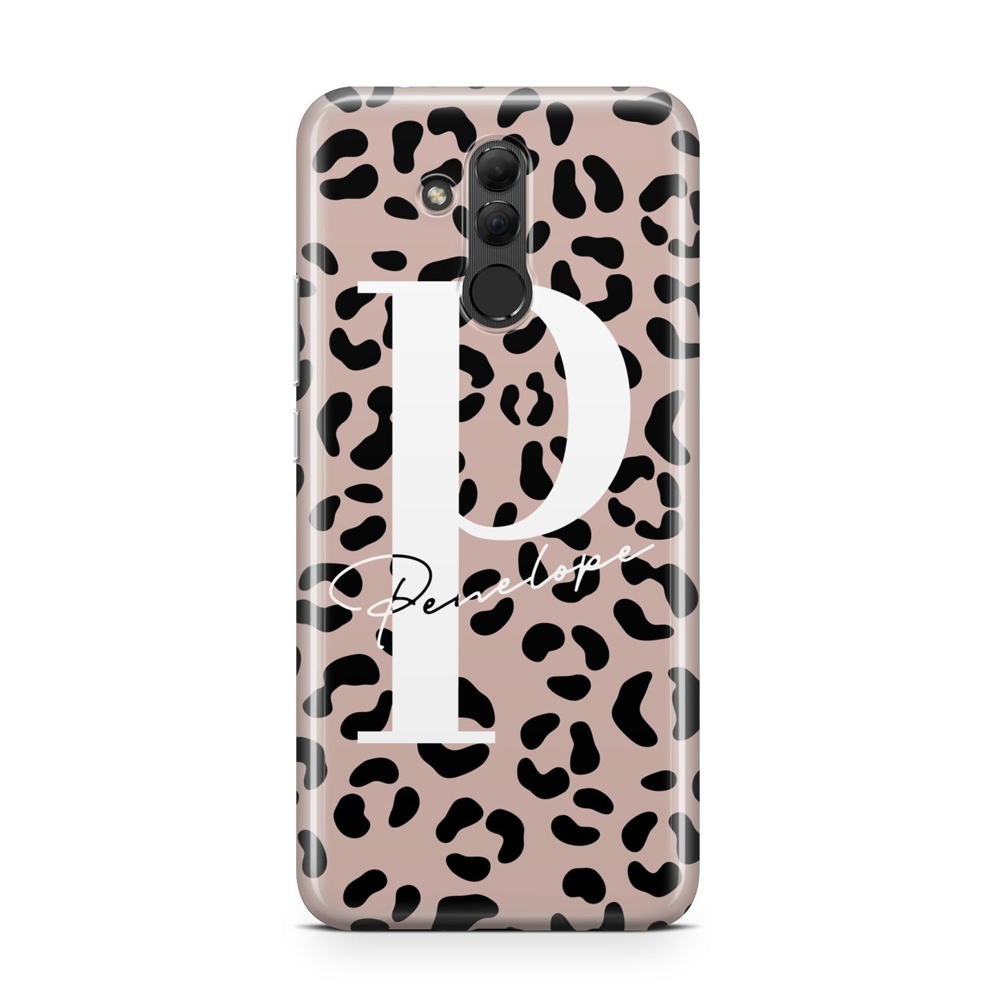 Personalised Nude Colour Leopard Print Huawei Mate 20 Lite