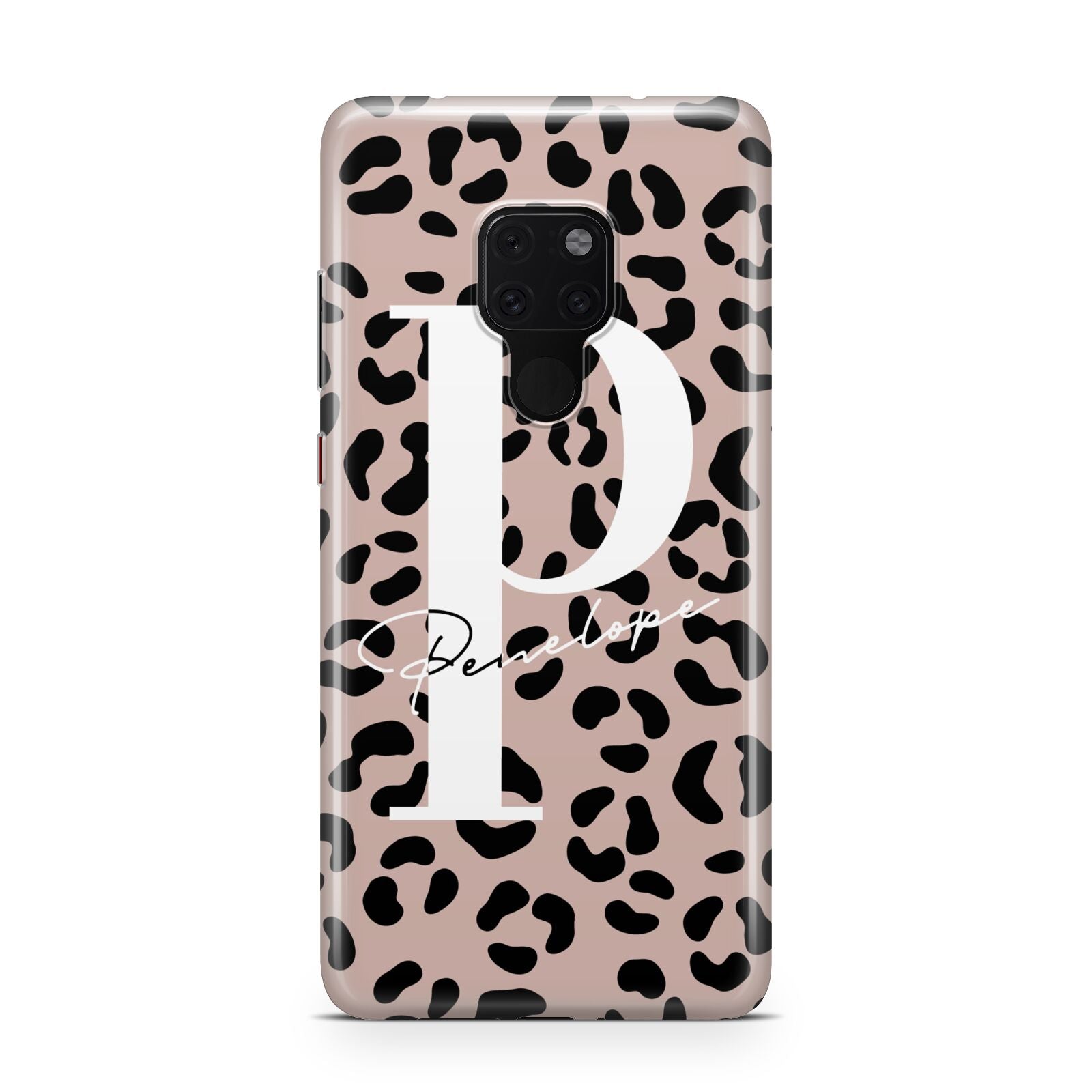 Personalised Nude Colour Leopard Print Huawei Mate 20 Phone Case