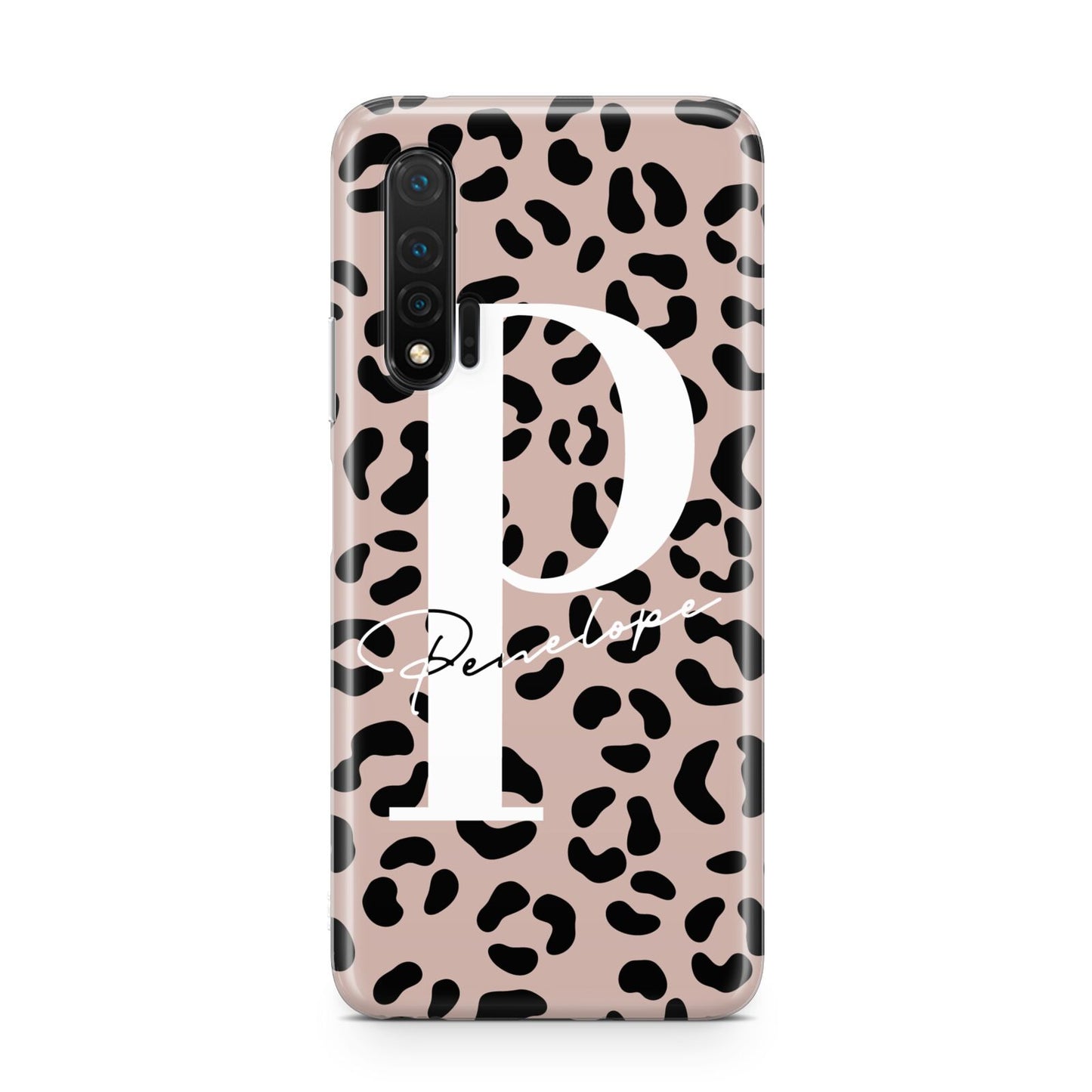 Personalised Nude Colour Leopard Print Huawei Nova 6 Phone Case