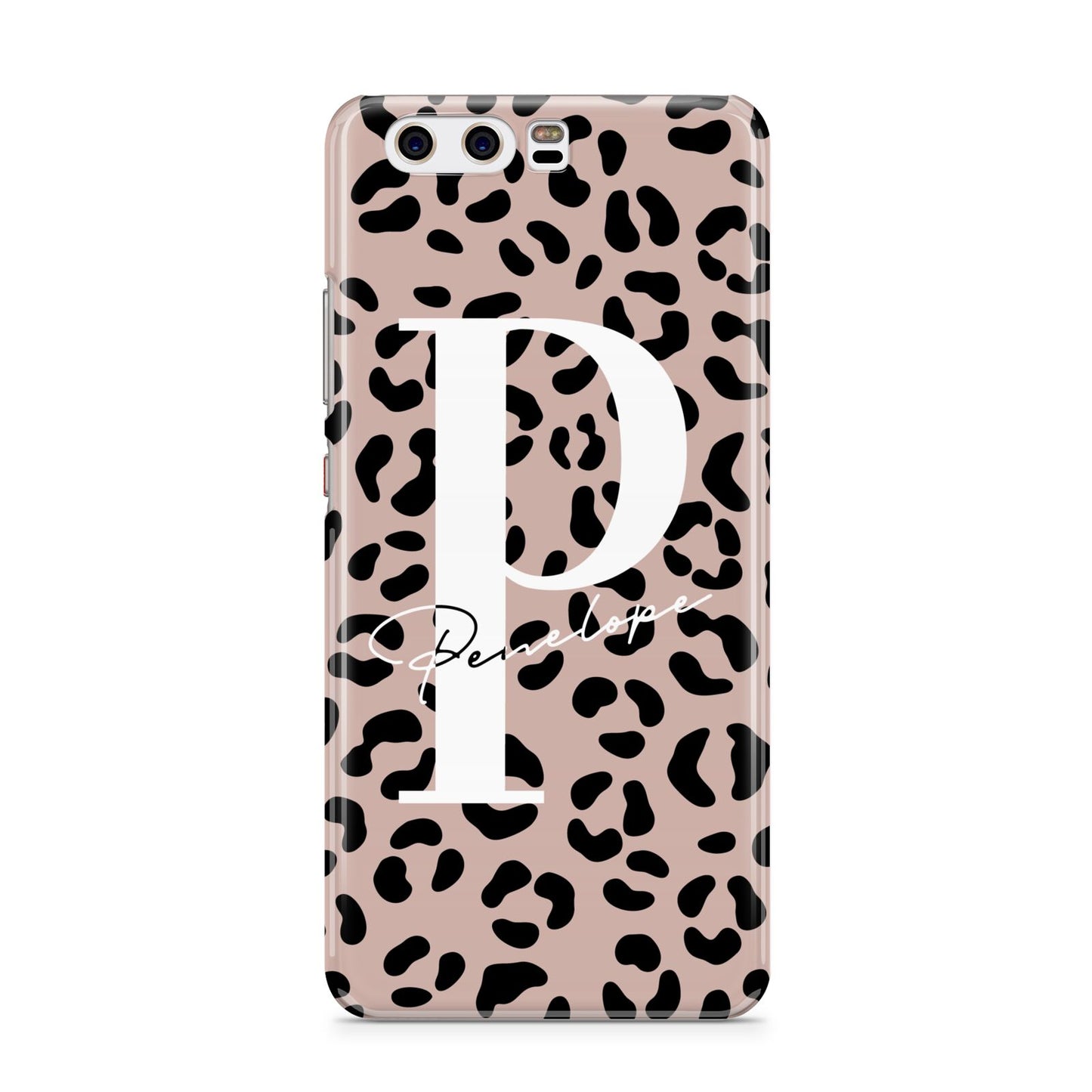 Personalised Nude Colour Leopard Print Huawei P10 Phone Case