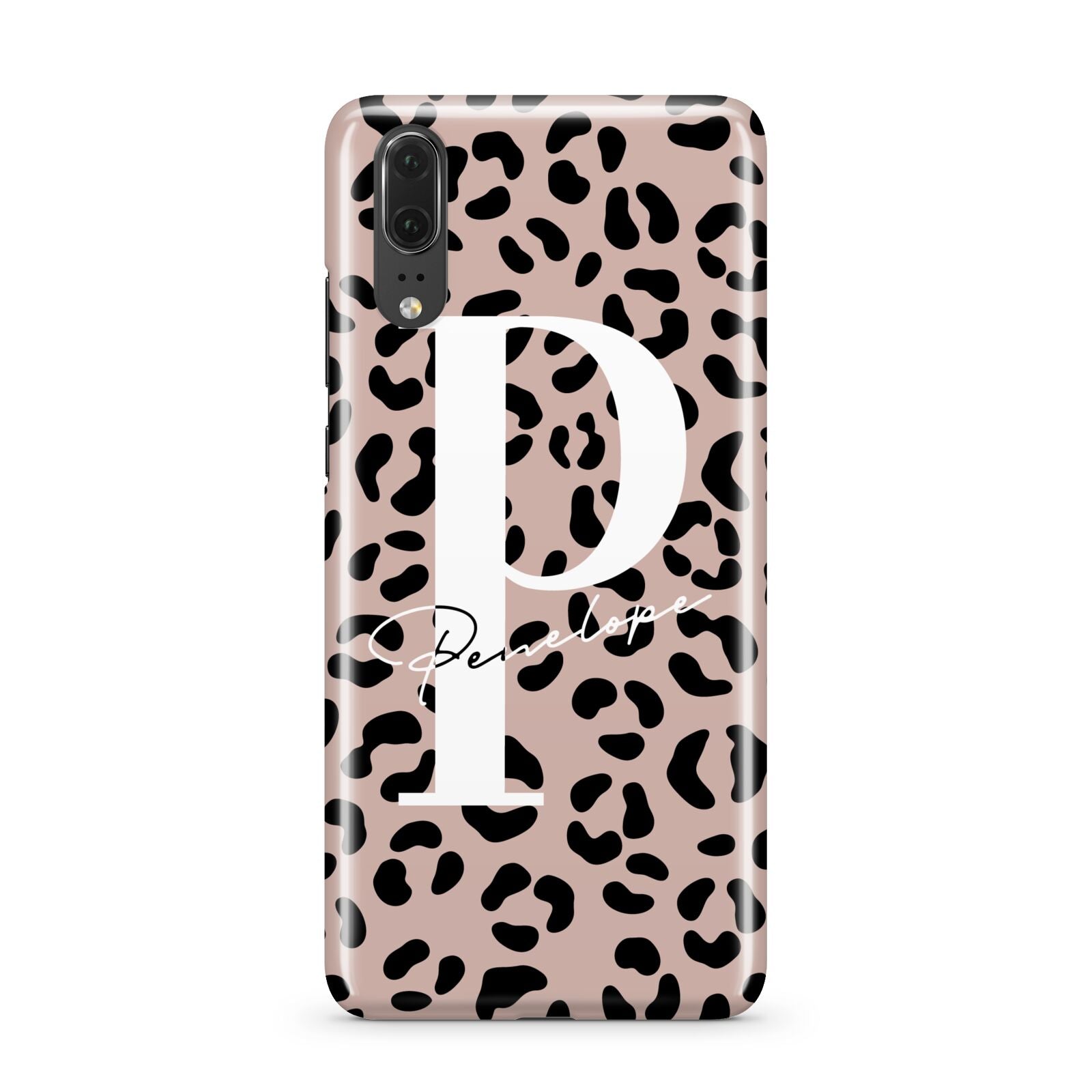 Personalised Nude Colour Leopard Print Huawei P20 Phone Case