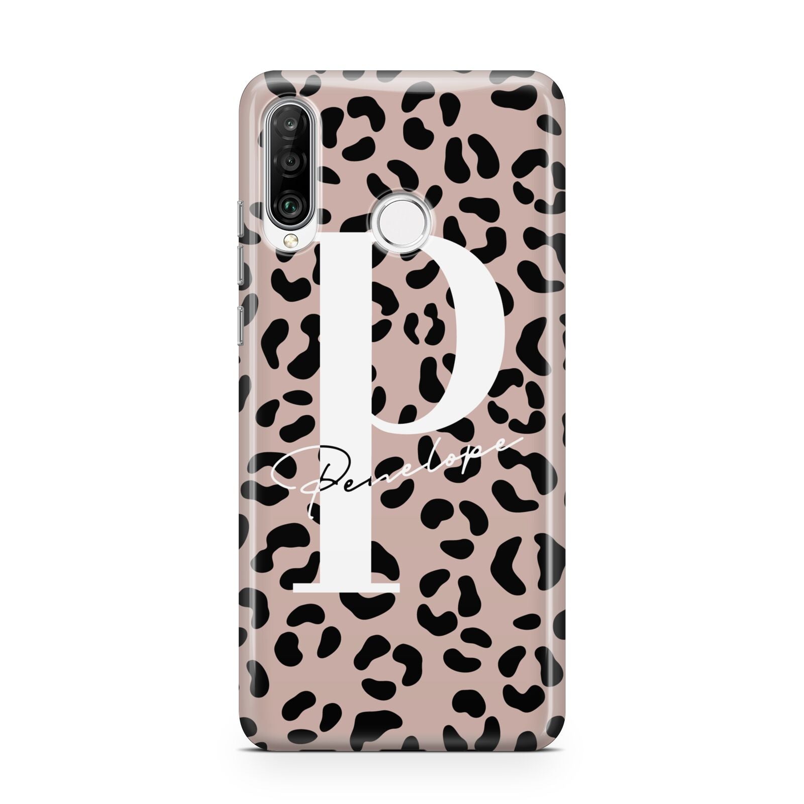 Personalised Nude Colour Leopard Print Huawei P30 Lite Phone Case