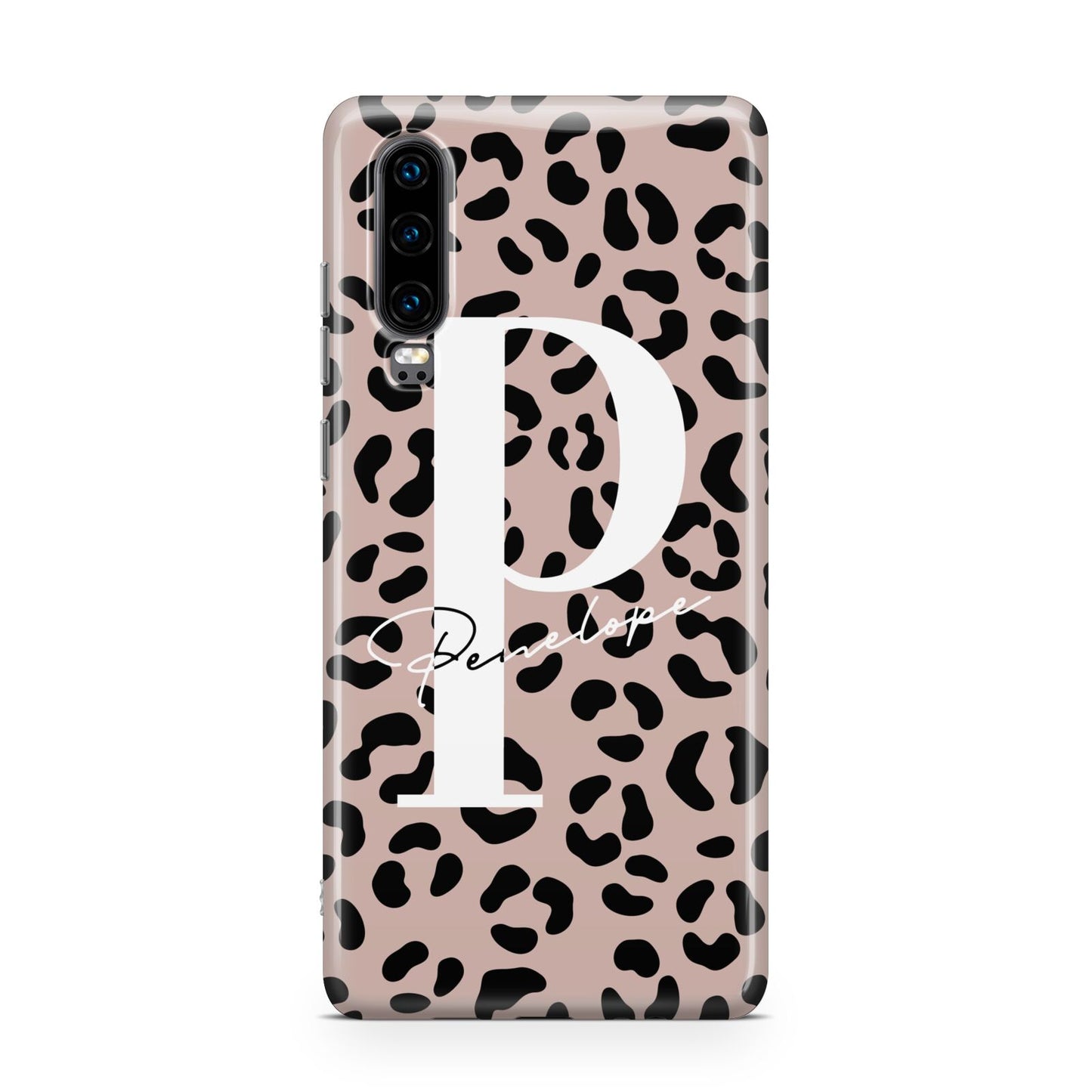 Personalised Nude Colour Leopard Print Huawei P30 Phone Case