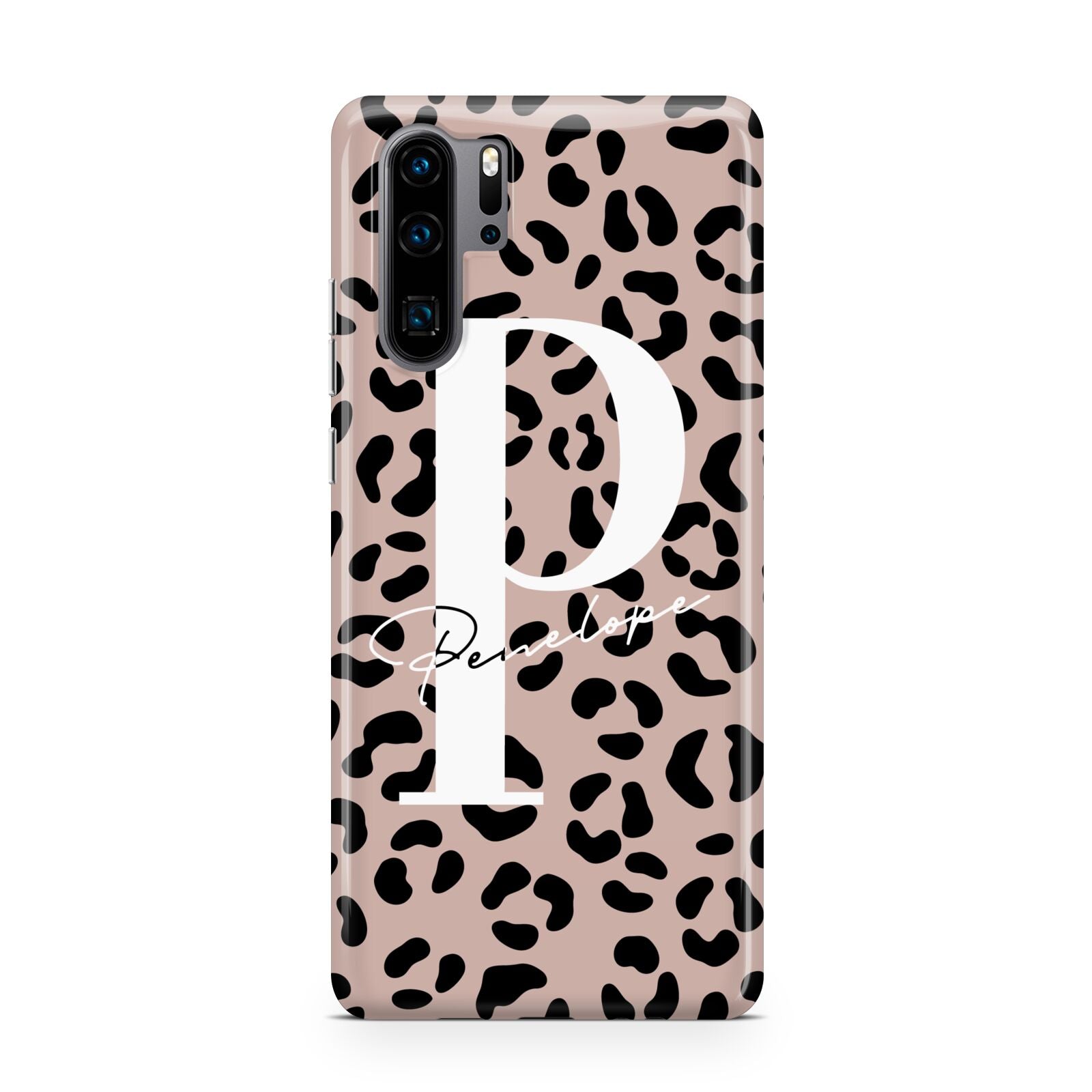 Personalised Nude Colour Leopard Print Huawei P30 Pro Phone Case