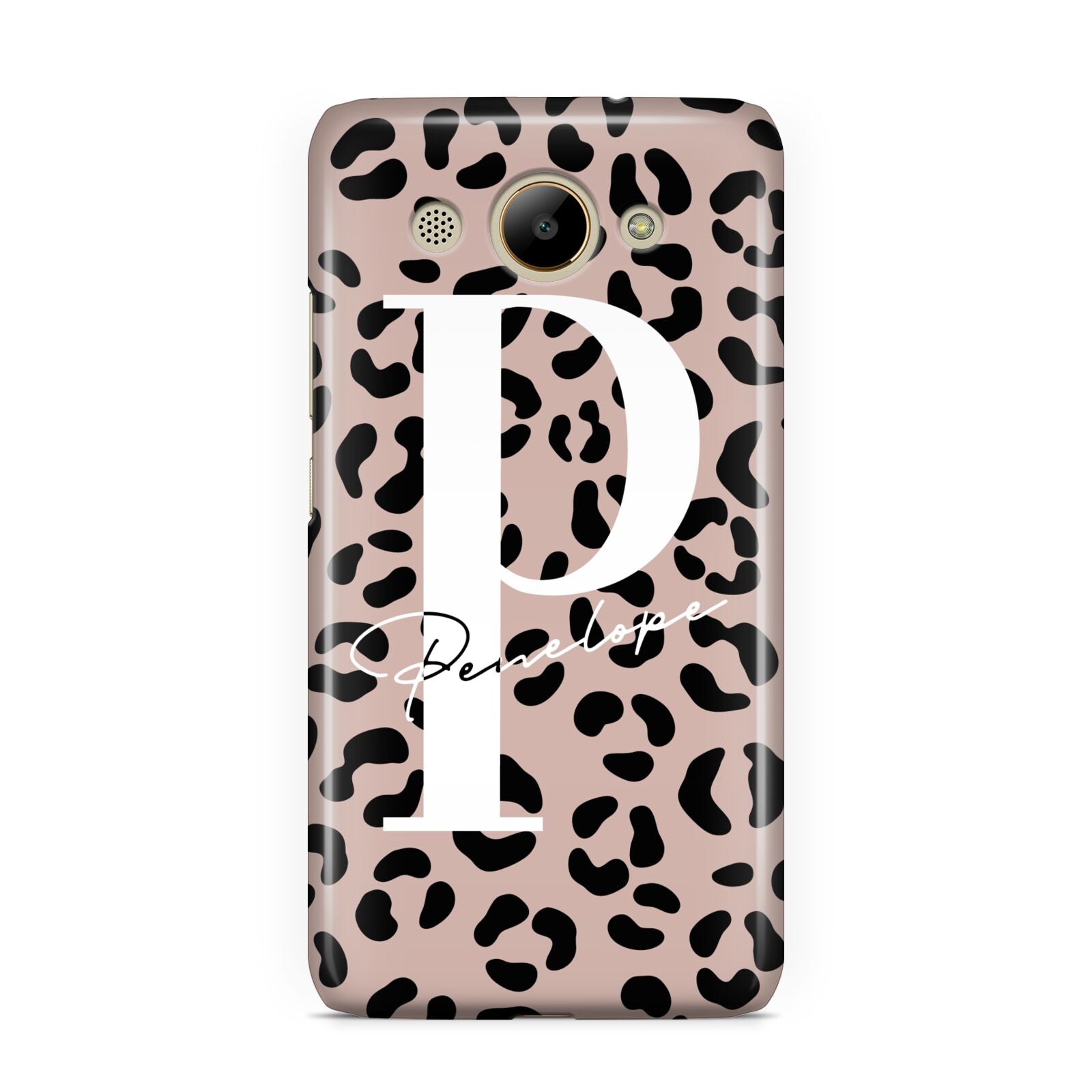 Personalised Nude Colour Leopard Print Huawei Y3 2017