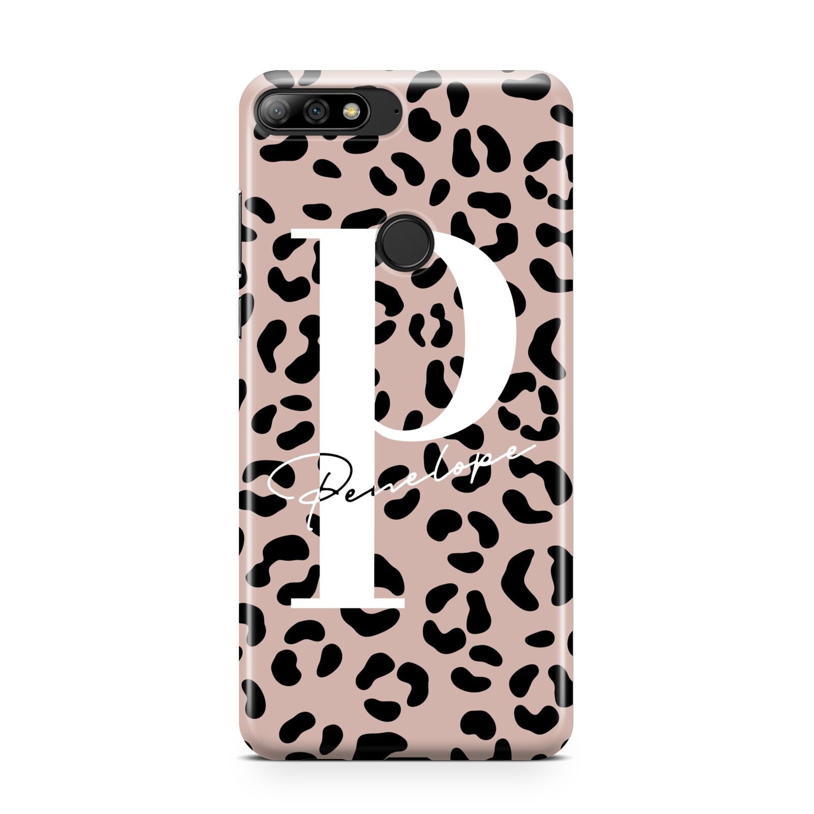 Personalised Nude Colour Leopard Print Huawei Y7 2018