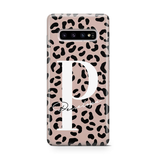 Personalised Nude Colour Leopard Print Protective Samsung Galaxy Case