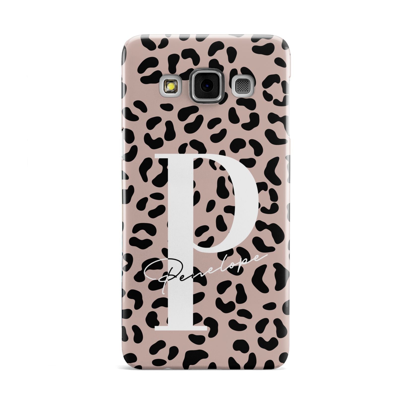 Personalised Nude Colour Leopard Print Samsung Galaxy A3 Case