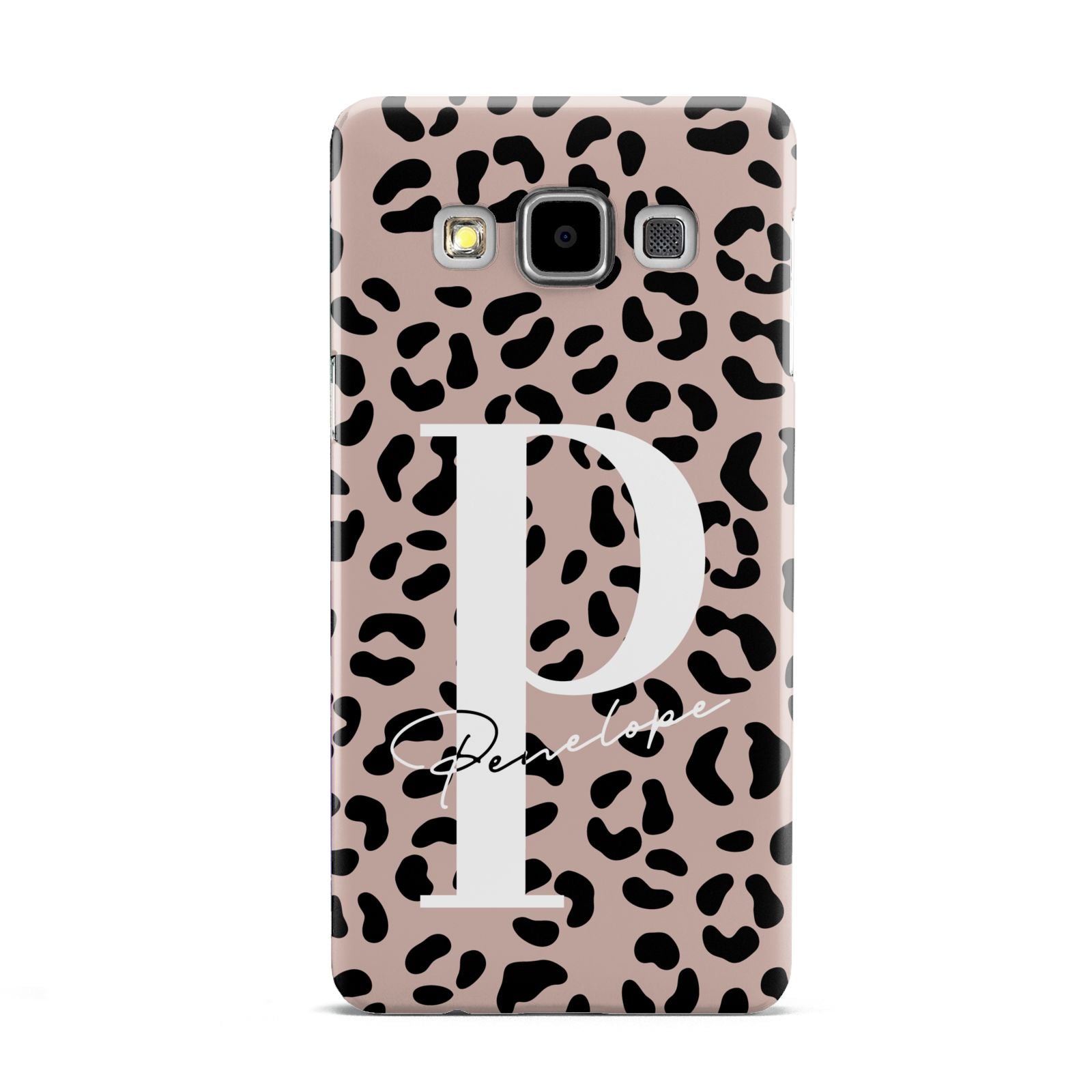 Personalised Nude Colour Leopard Print Samsung Galaxy A5 Case