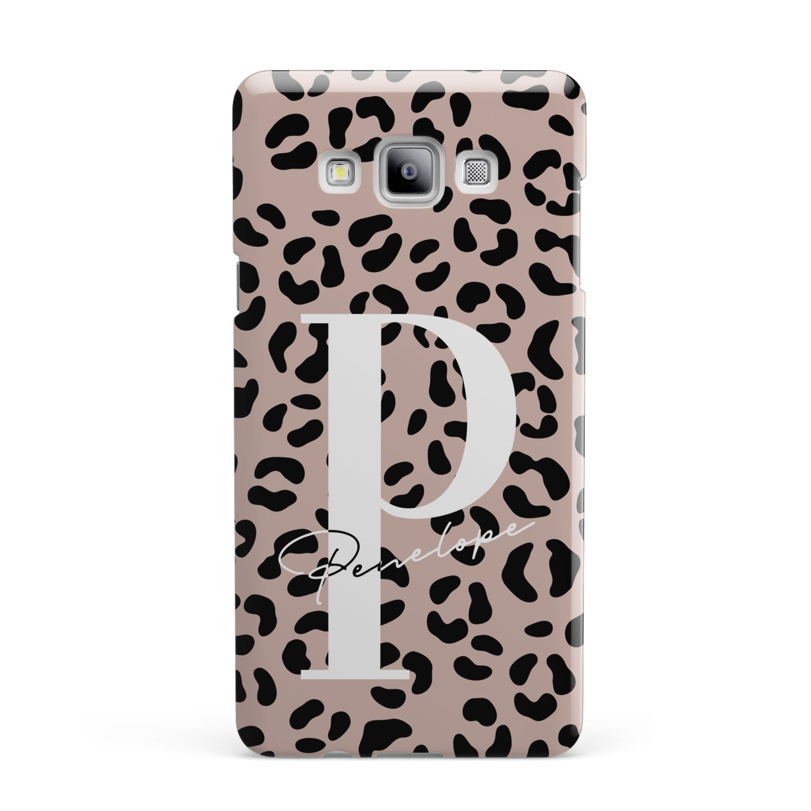 Personalised Nude Colour Leopard Print Samsung Galaxy A7 2015 Case