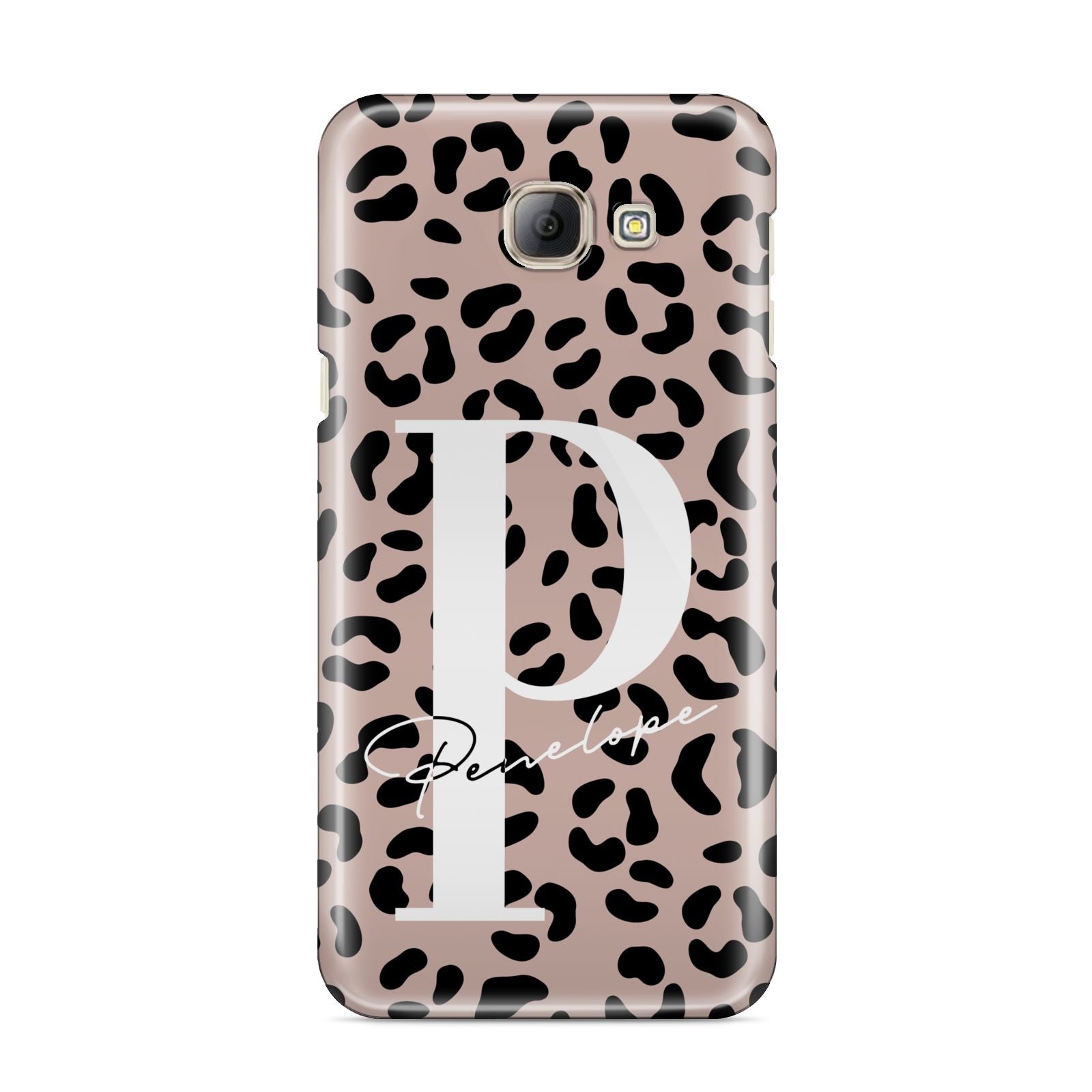 Personalised Nude Colour Leopard Print Samsung Galaxy A8 2016 Case