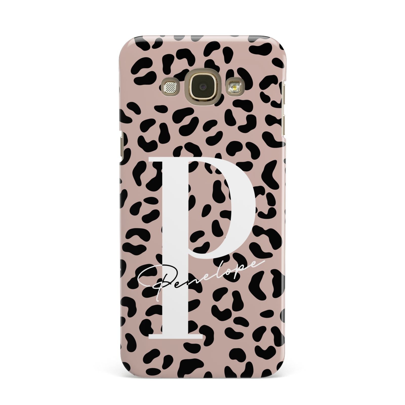 Personalised Nude Colour Leopard Print Samsung Galaxy A8 Case