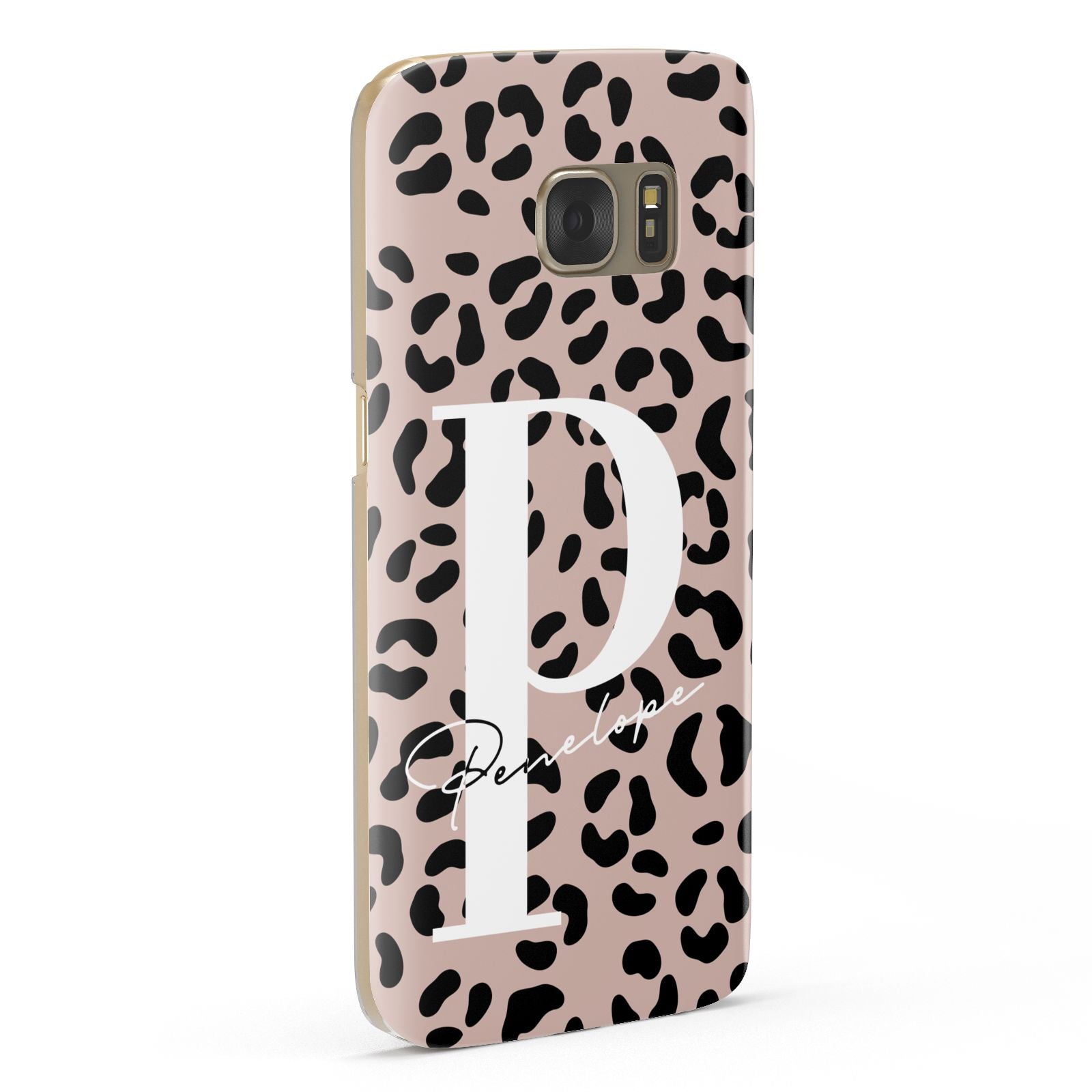 Personalised Nude Colour Leopard Print Samsung Galaxy Case Fourty Five Degrees