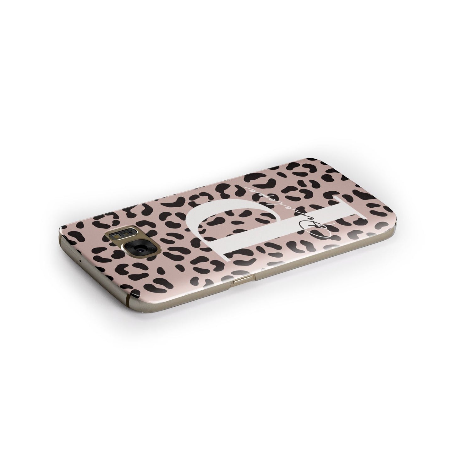 Personalised Nude Colour Leopard Print Samsung Galaxy Case Side Close Up