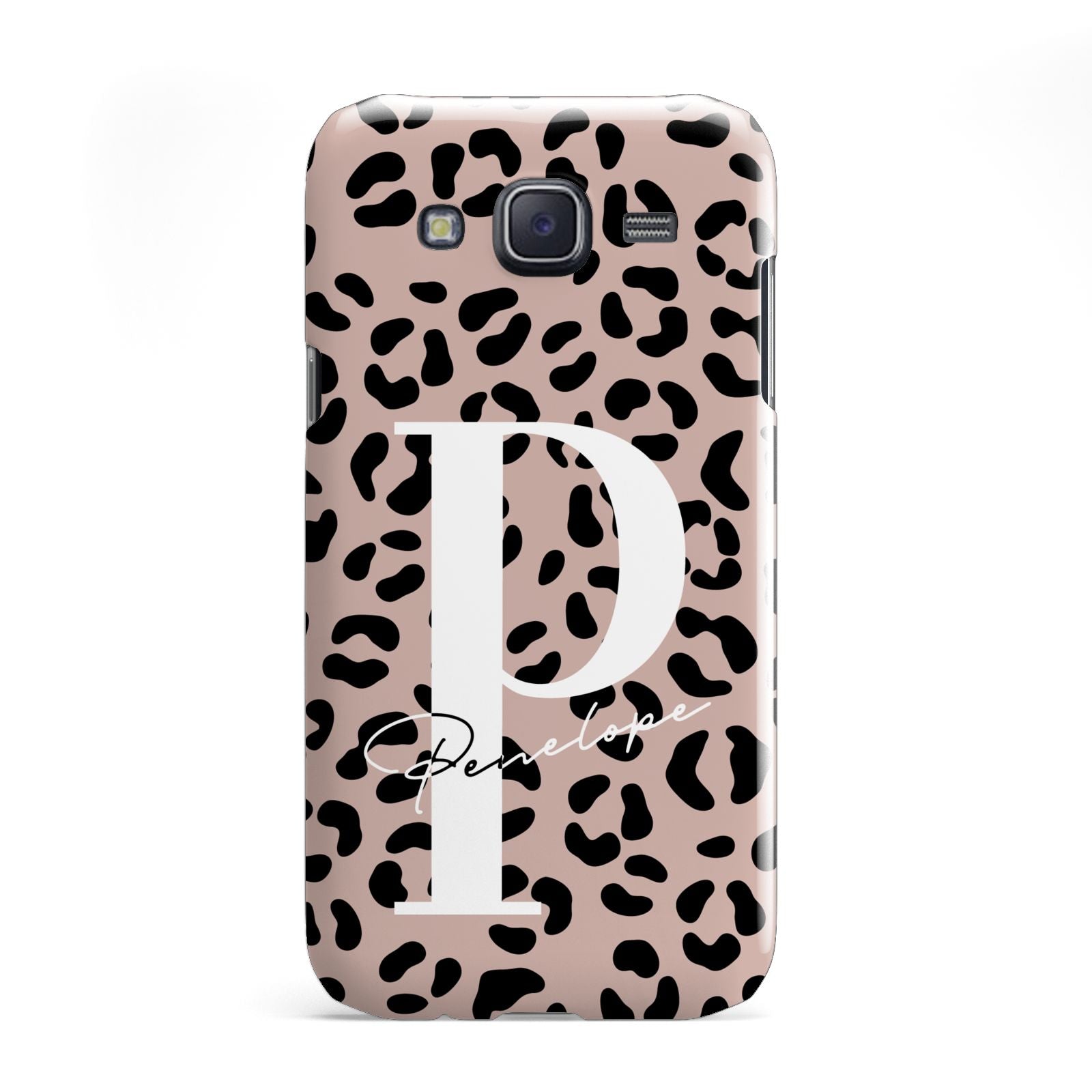 Personalised Nude Colour Leopard Print Samsung Galaxy J5 Case