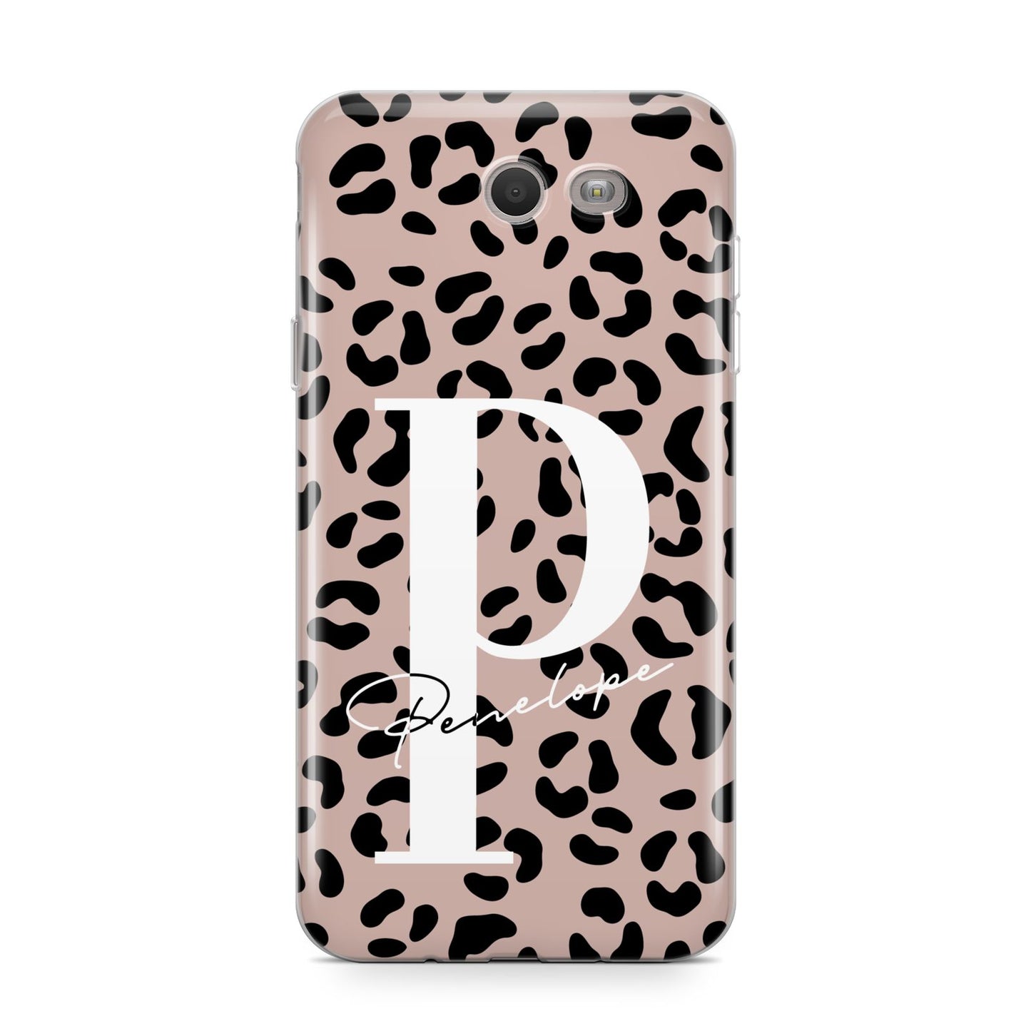 Personalised Nude Colour Leopard Print Samsung Galaxy J7 2017 Case