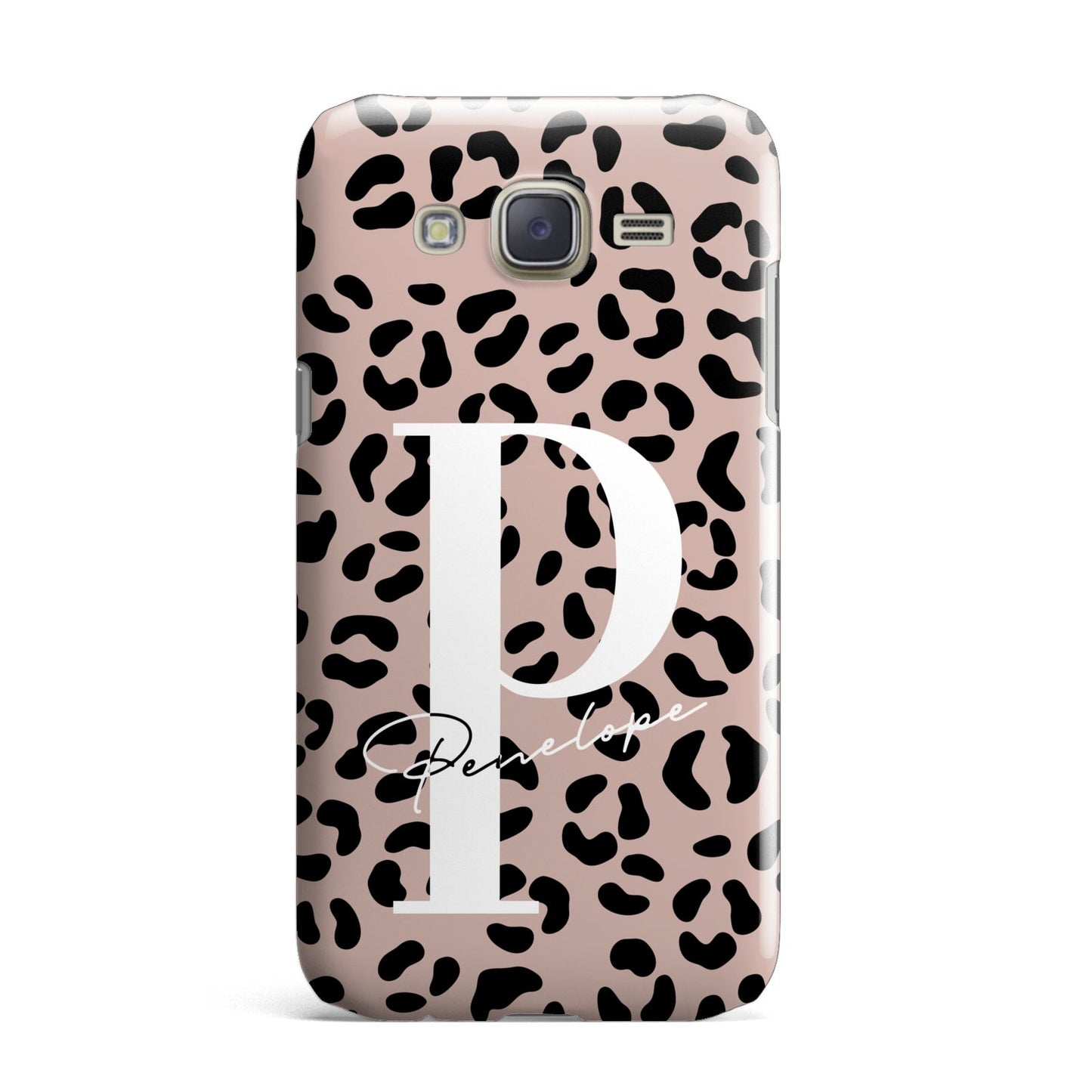 Personalised Nude Colour Leopard Print Samsung Galaxy J7 Case