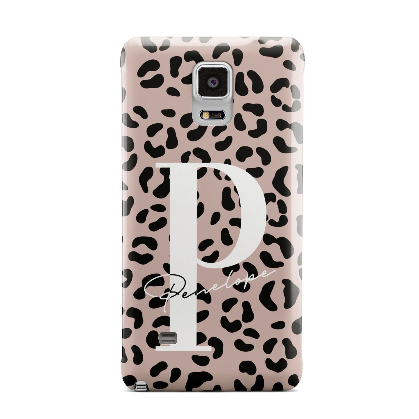 Personalised Nude Colour Leopard Print Samsung Galaxy Note 4 Case