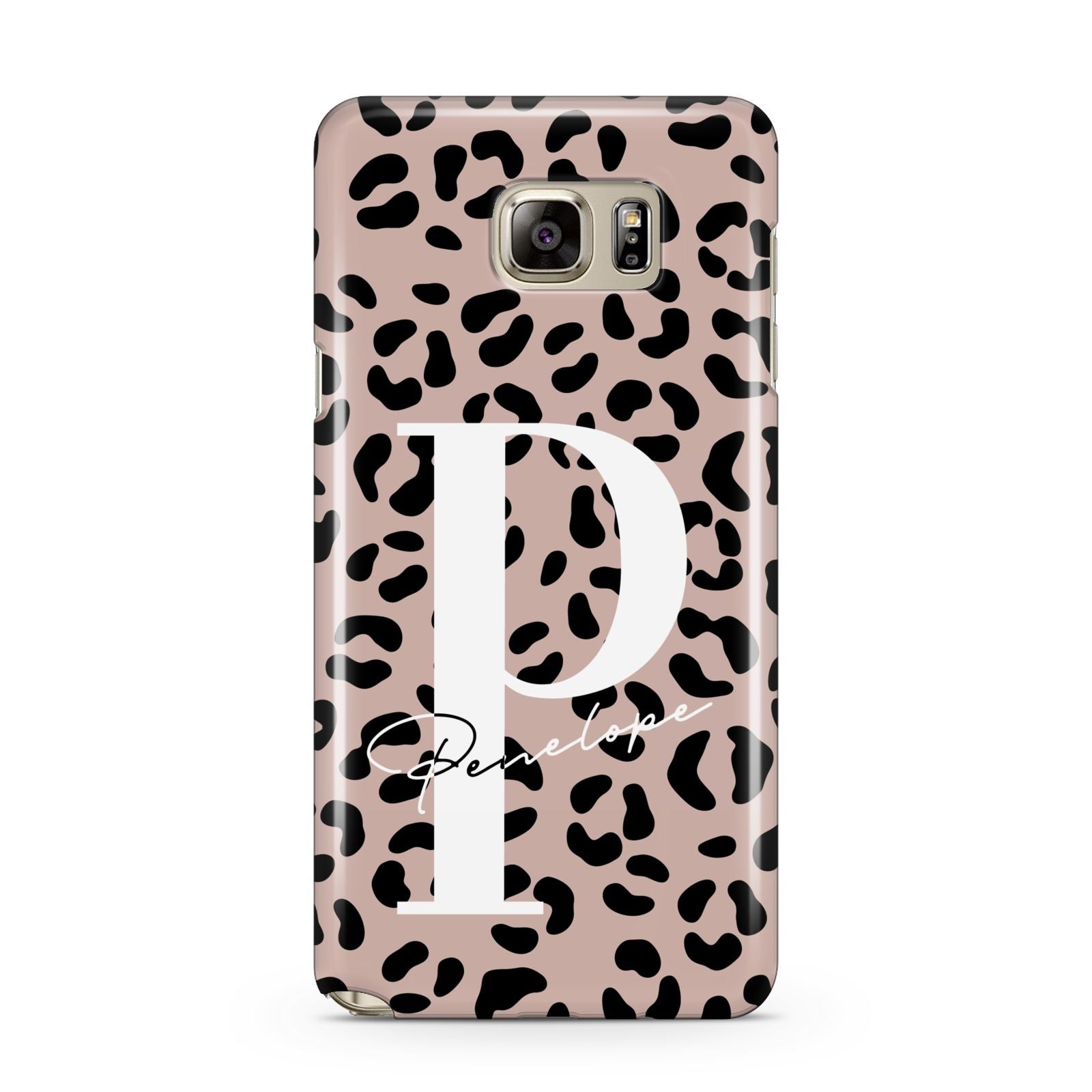 Personalised Nude Colour Leopard Print Samsung Galaxy Note 5 Case