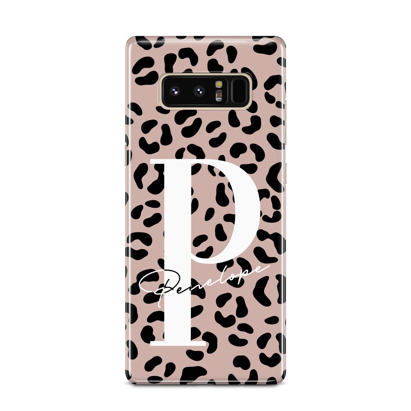 Personalised Nude Colour Leopard Print Samsung Galaxy Note 8 Case