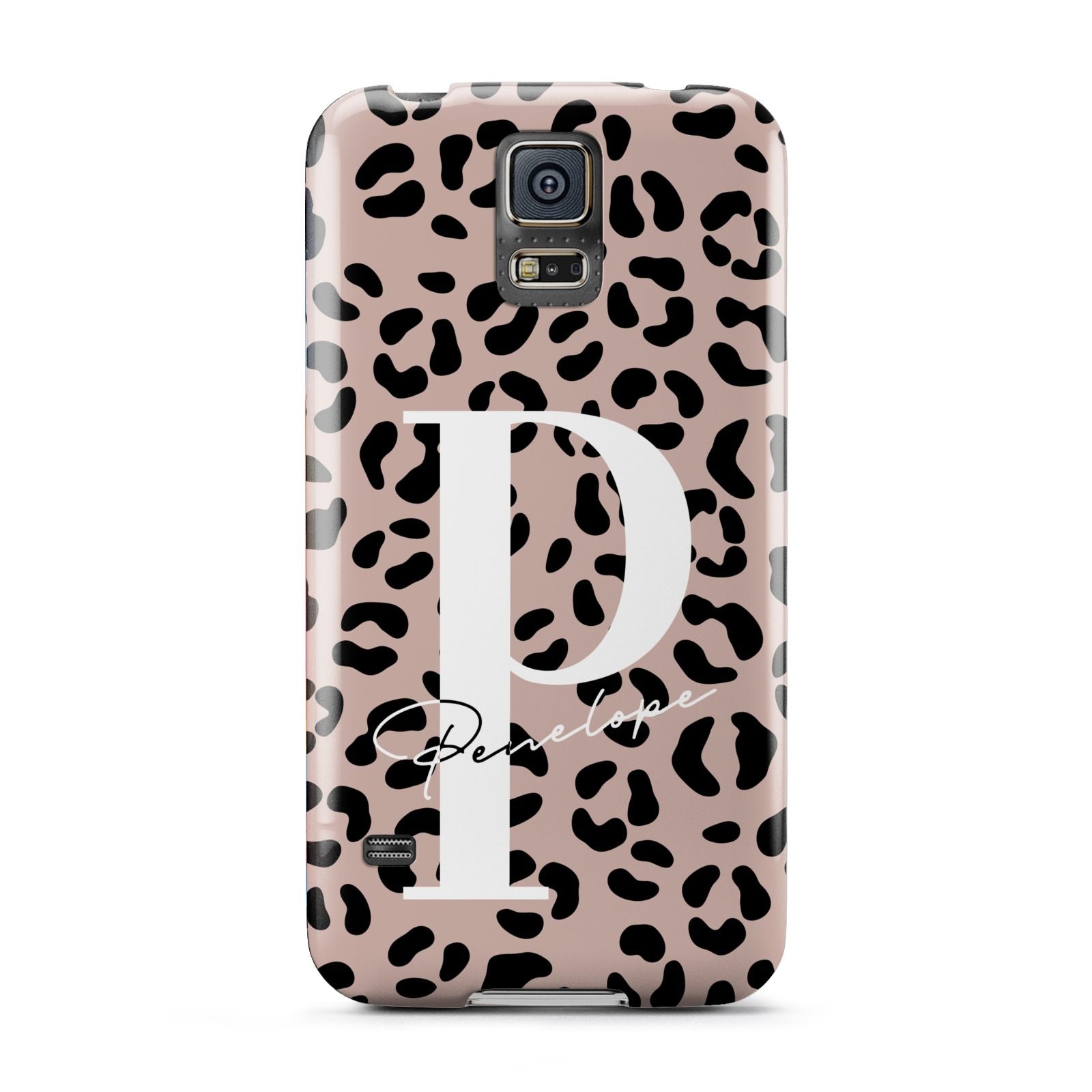 Personalised Nude Colour Leopard Print Samsung Galaxy S5 Case