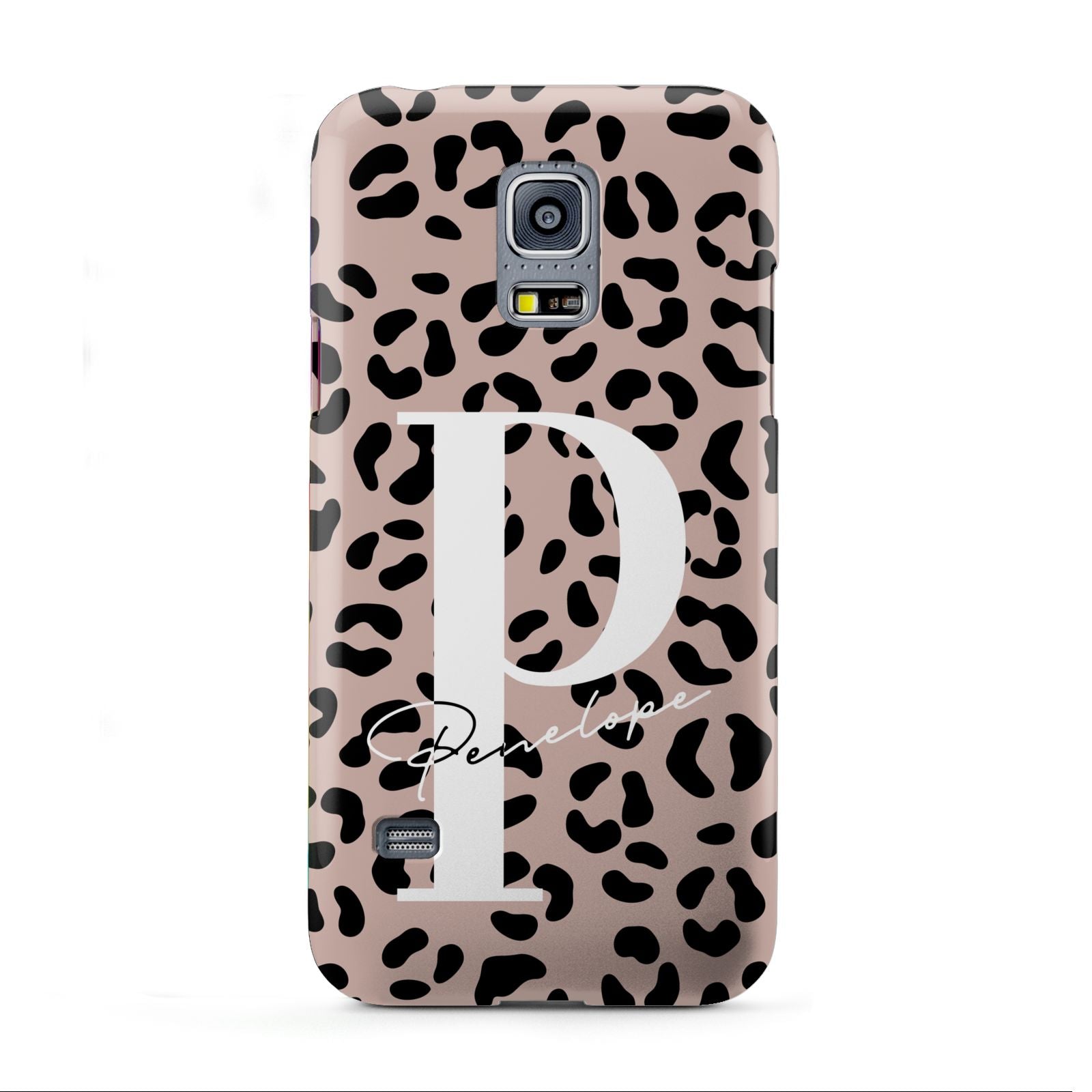 Personalised Nude Colour Leopard Print Samsung Galaxy S5 Mini Case