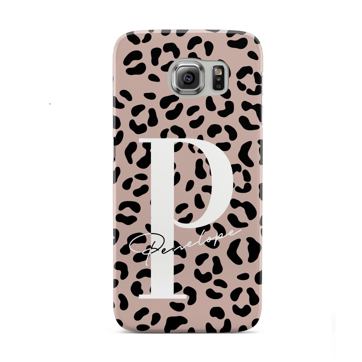 Personalised Nude Colour Leopard Print Samsung Galaxy S6 Case