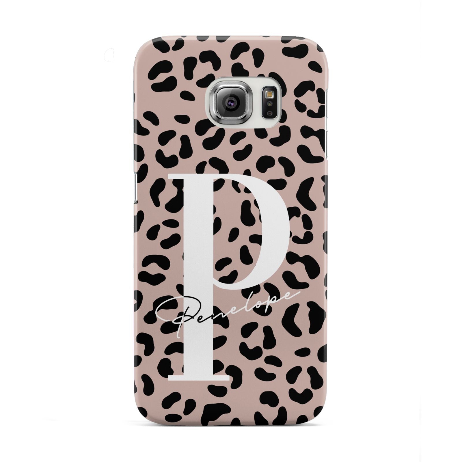 Personalised Nude Colour Leopard Print Samsung Galaxy S6 Edge Case