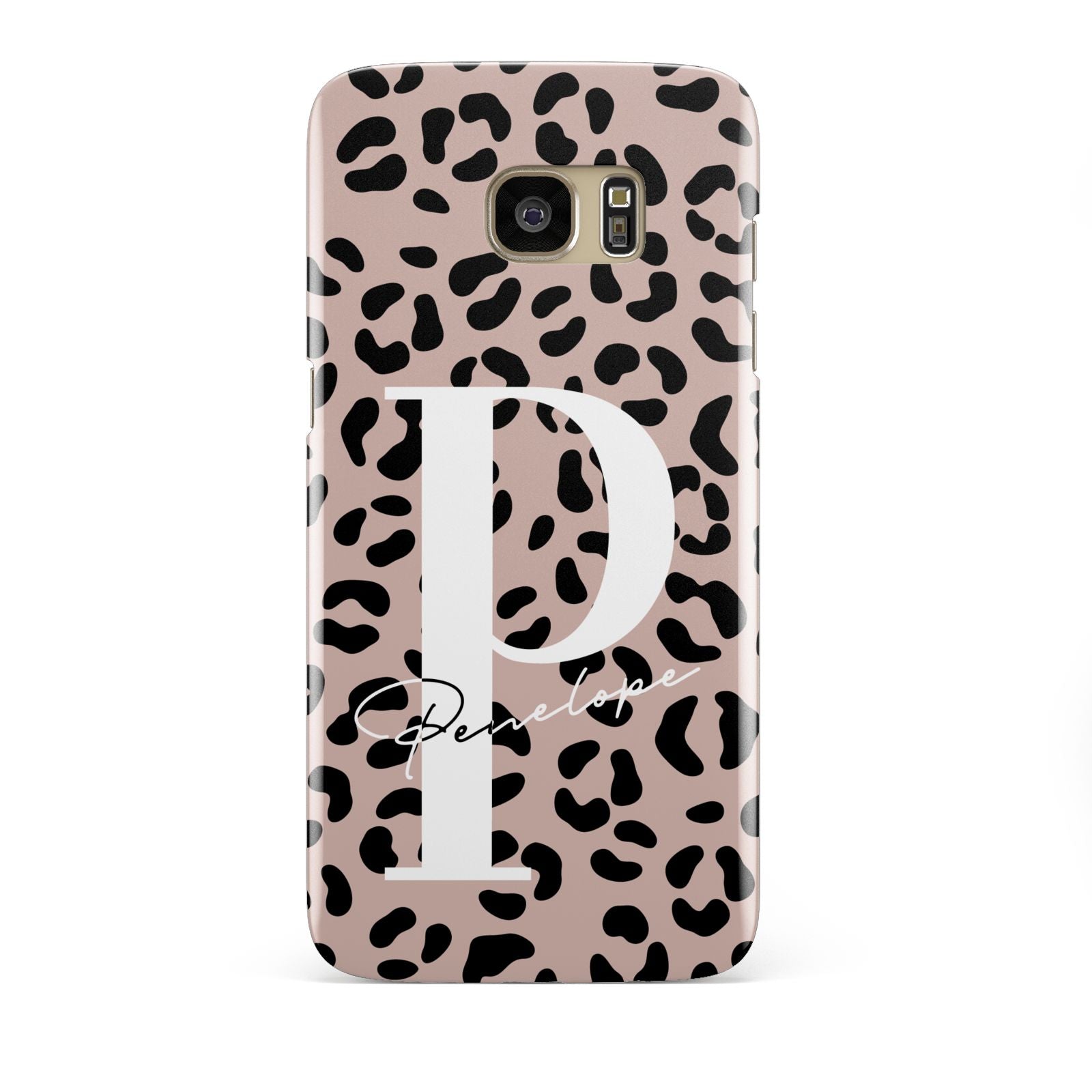 Personalised Nude Colour Leopard Print Samsung Galaxy S7 Edge Case