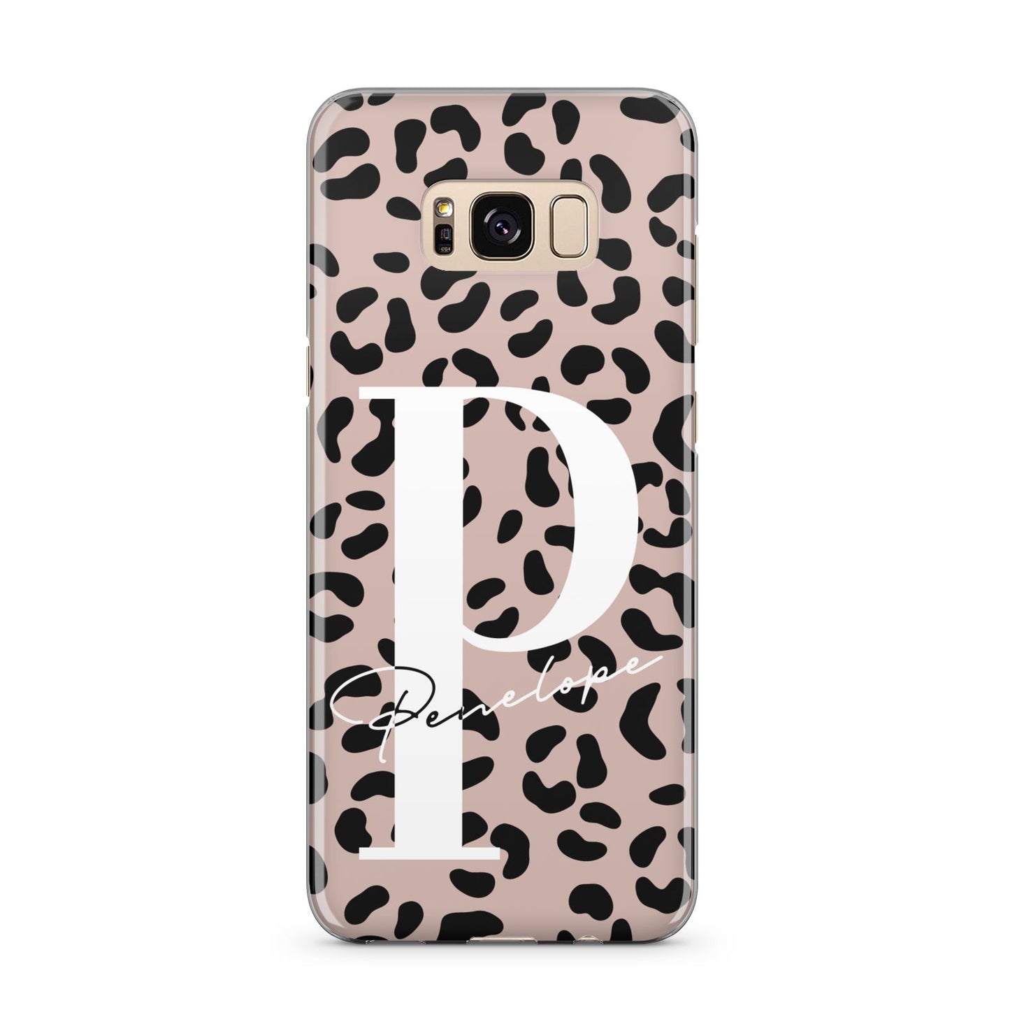 Personalised Nude Colour Leopard Print Samsung Galaxy S8 Plus Case