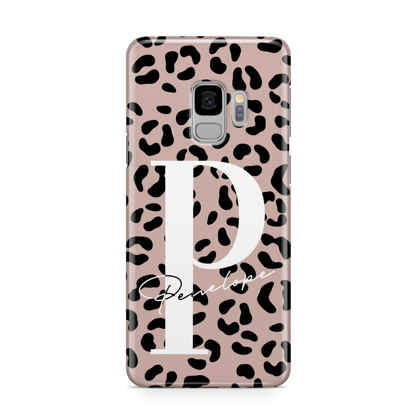 Personalised Nude Colour Leopard Print Samsung Galaxy S9 Case