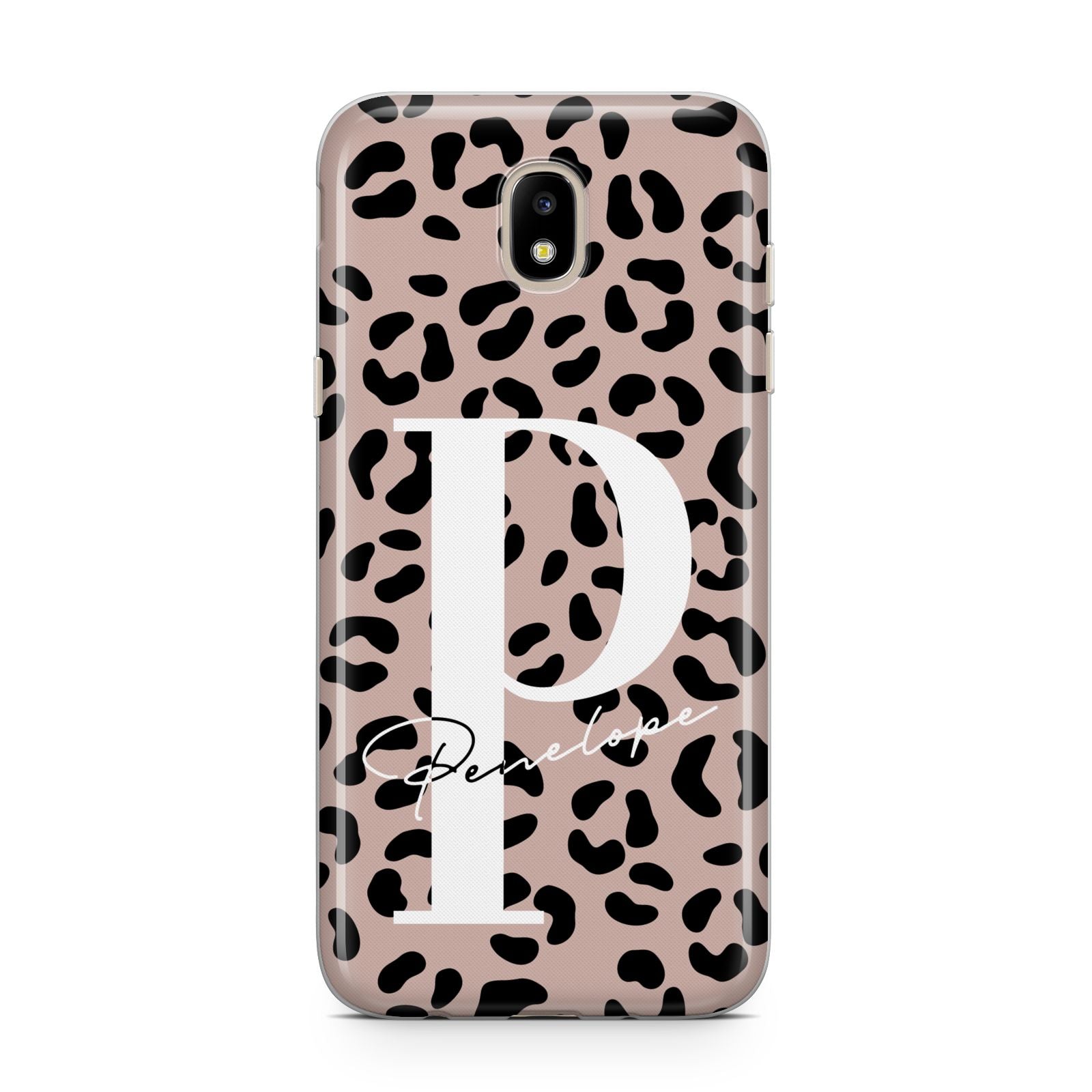 Personalised Nude Colour Leopard Print Samsung J5 2017 Case