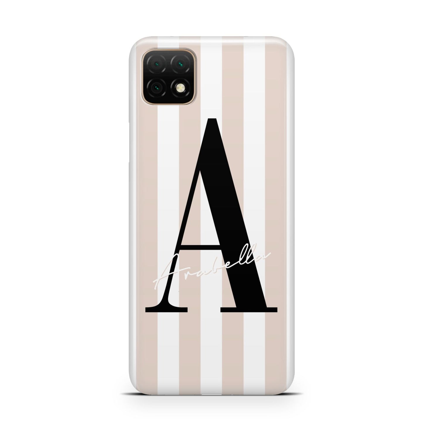 Personalised Nude Colour White Striped Huawei Enjoy 20 Phone Case