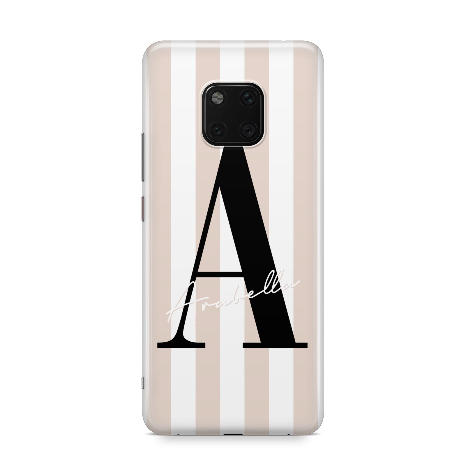 Personalised Nude Colour White Striped Huawei Mate 20 Pro Phone Case