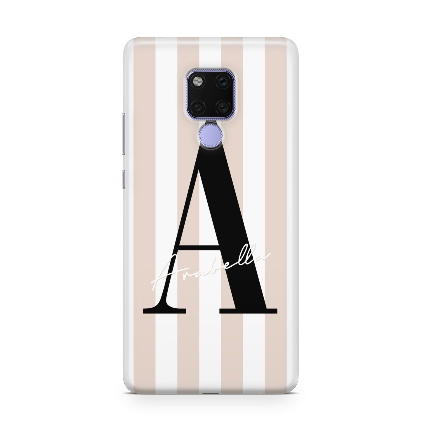 Personalised Nude Colour White Striped Huawei Mate 20X Phone Case