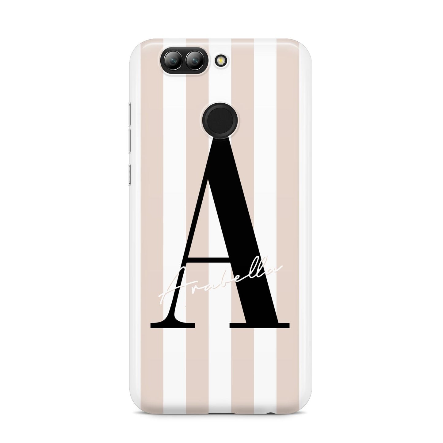 Personalised Nude Colour White Striped Huawei Nova 2s Phone Case