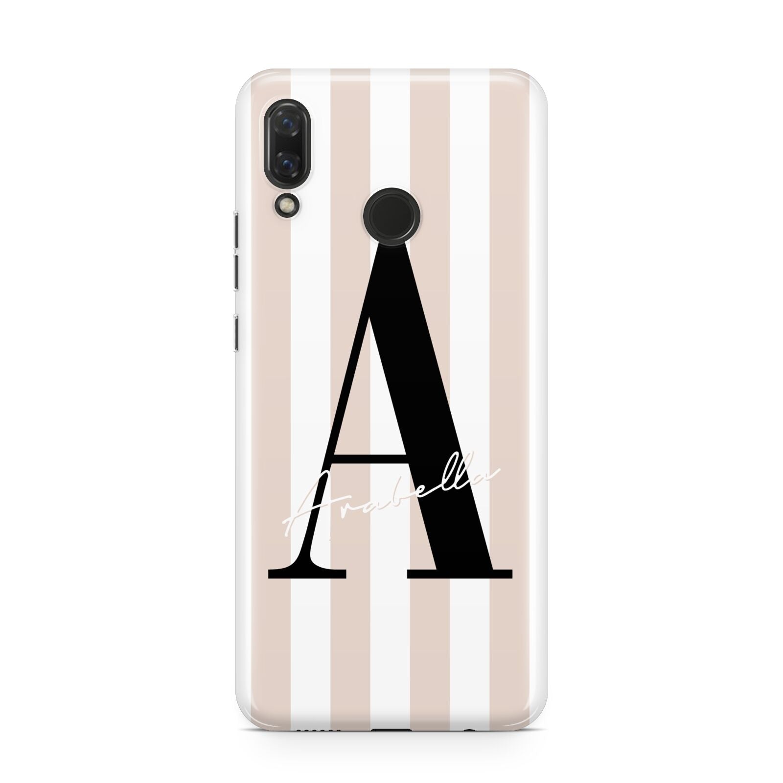 Personalised Nude Colour White Striped Huawei Nova 3 Phone Case