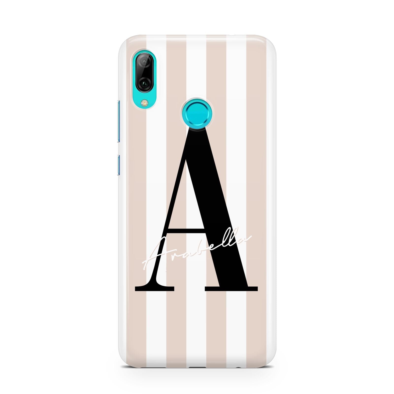 Personalised Nude Colour White Striped Huawei P Smart 2019 Case