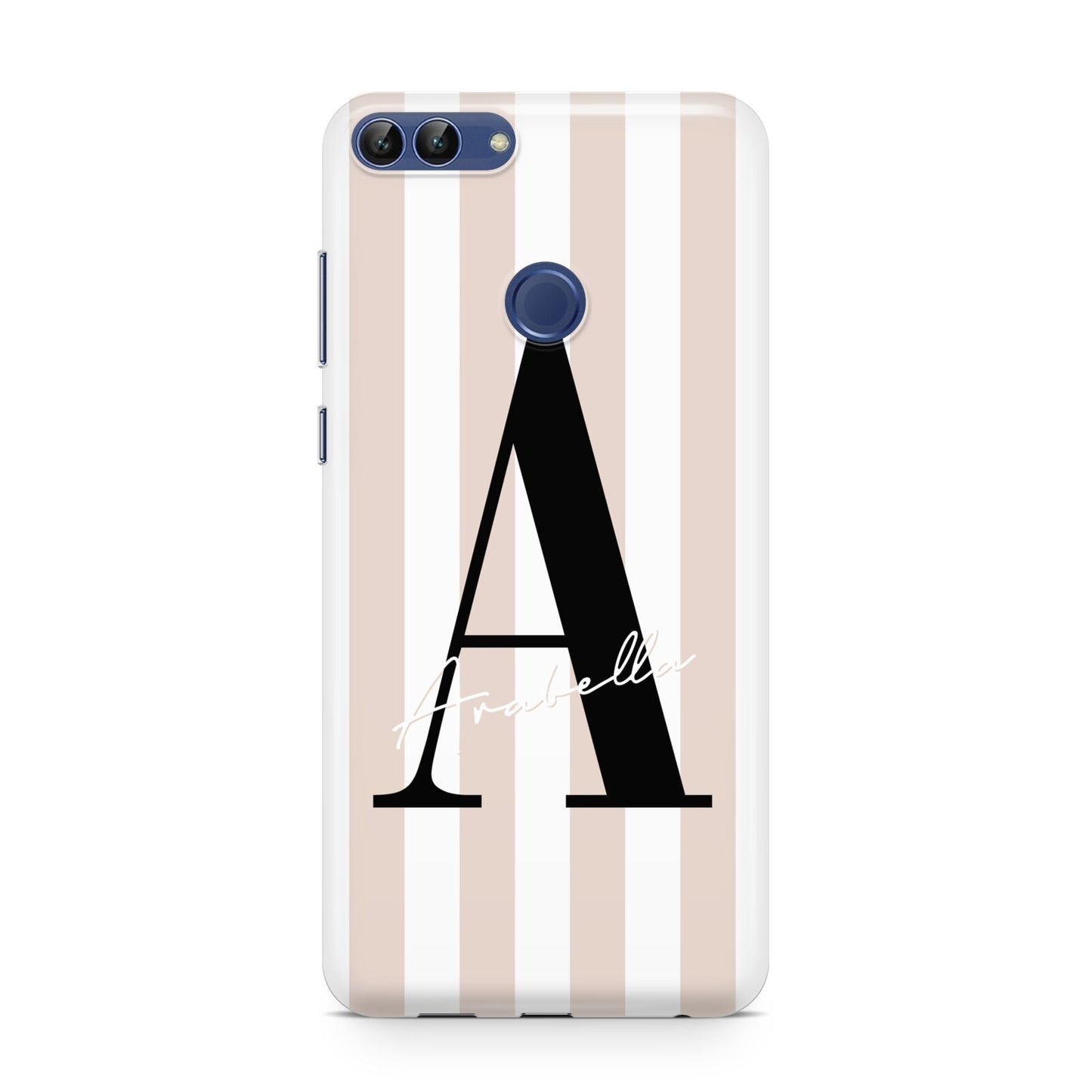 Personalised Nude Colour White Striped Huawei P Smart Case