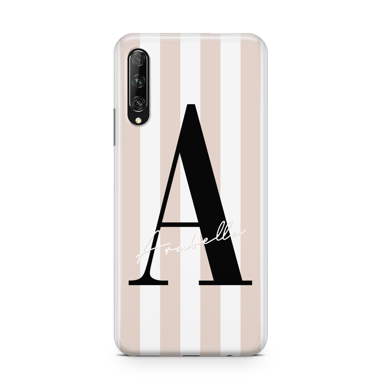 Personalised Nude Colour White Striped Huawei P Smart Pro 2019