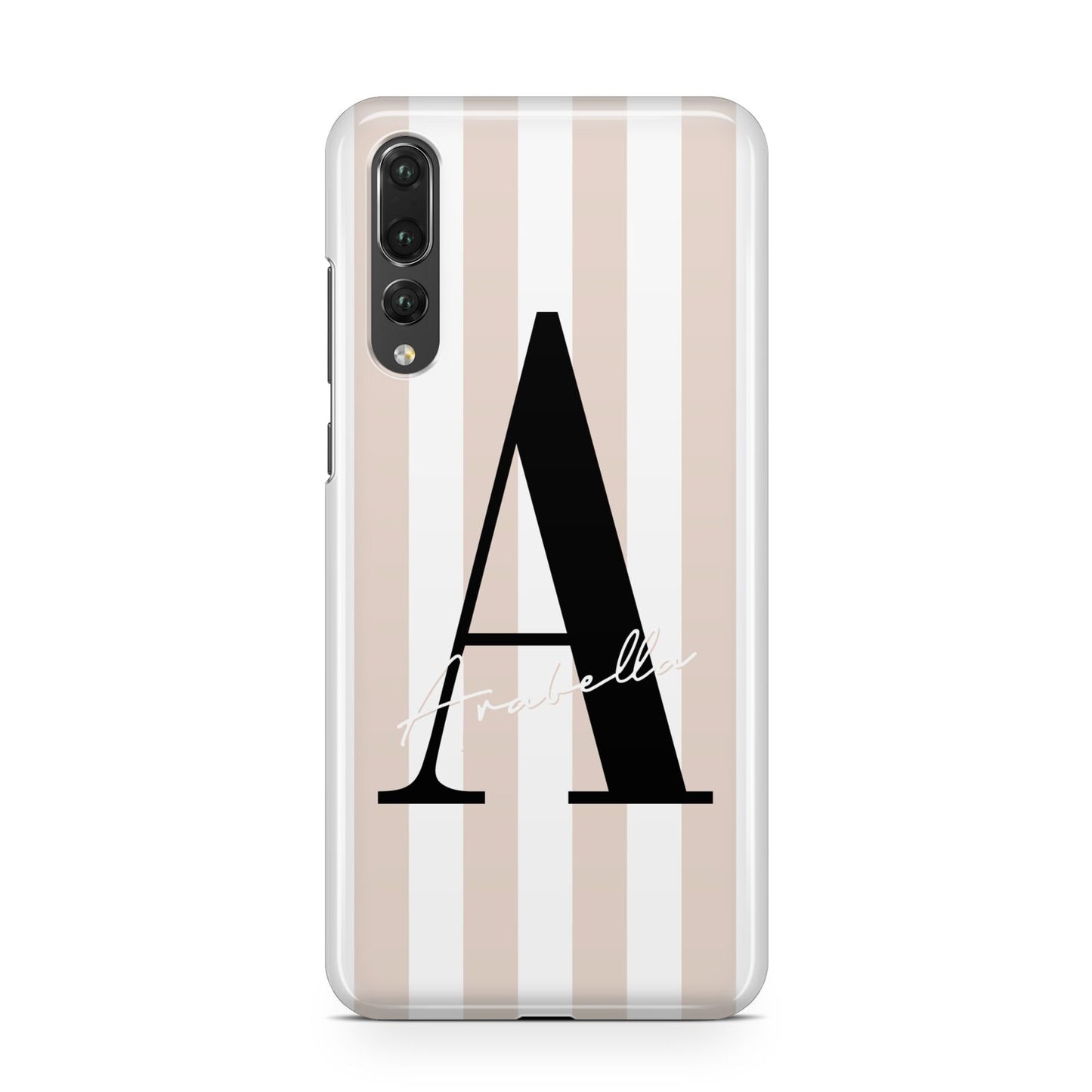 Personalised Nude Colour White Striped Huawei P20 Pro Phone Case