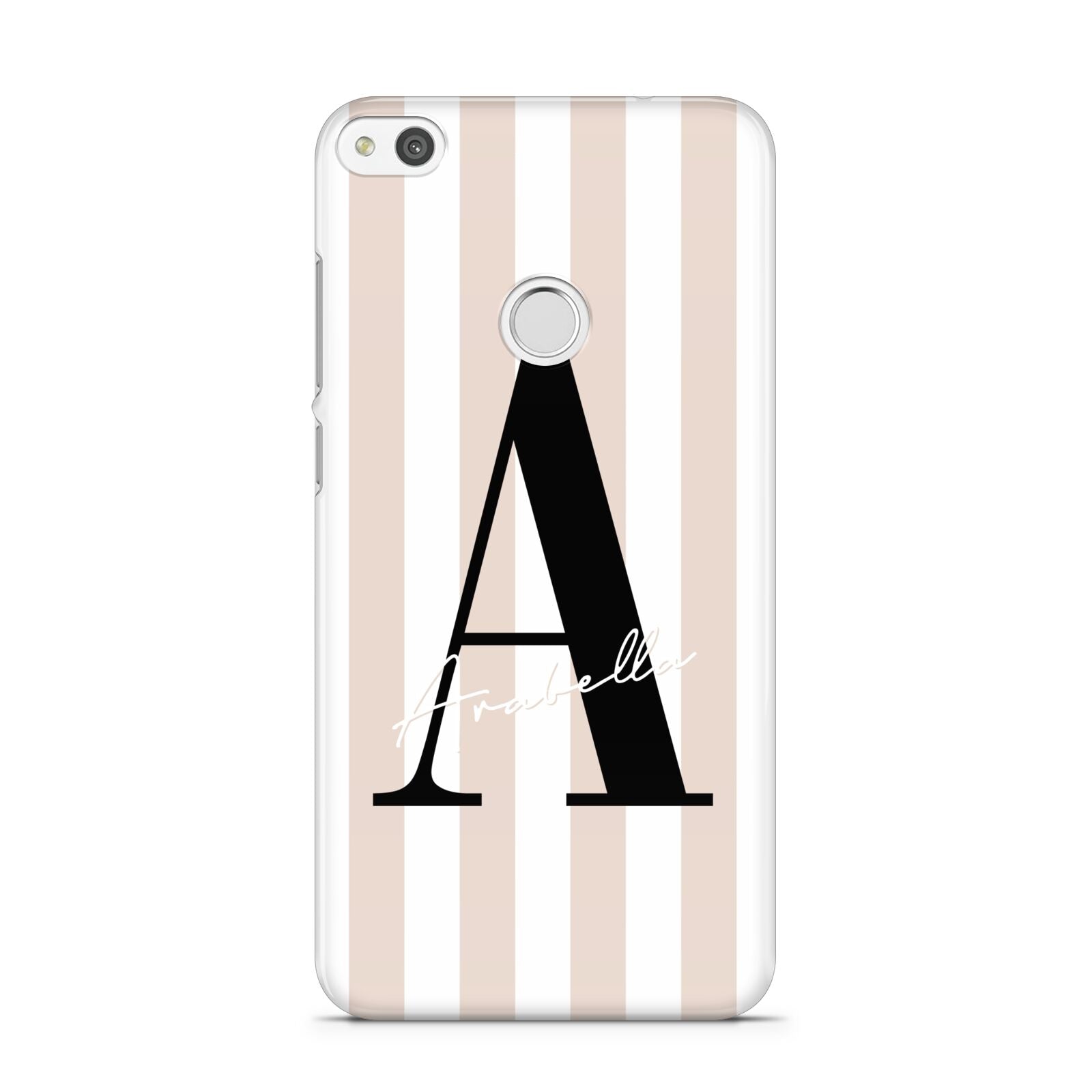 Personalised Nude Colour White Striped Huawei P8 Lite Case