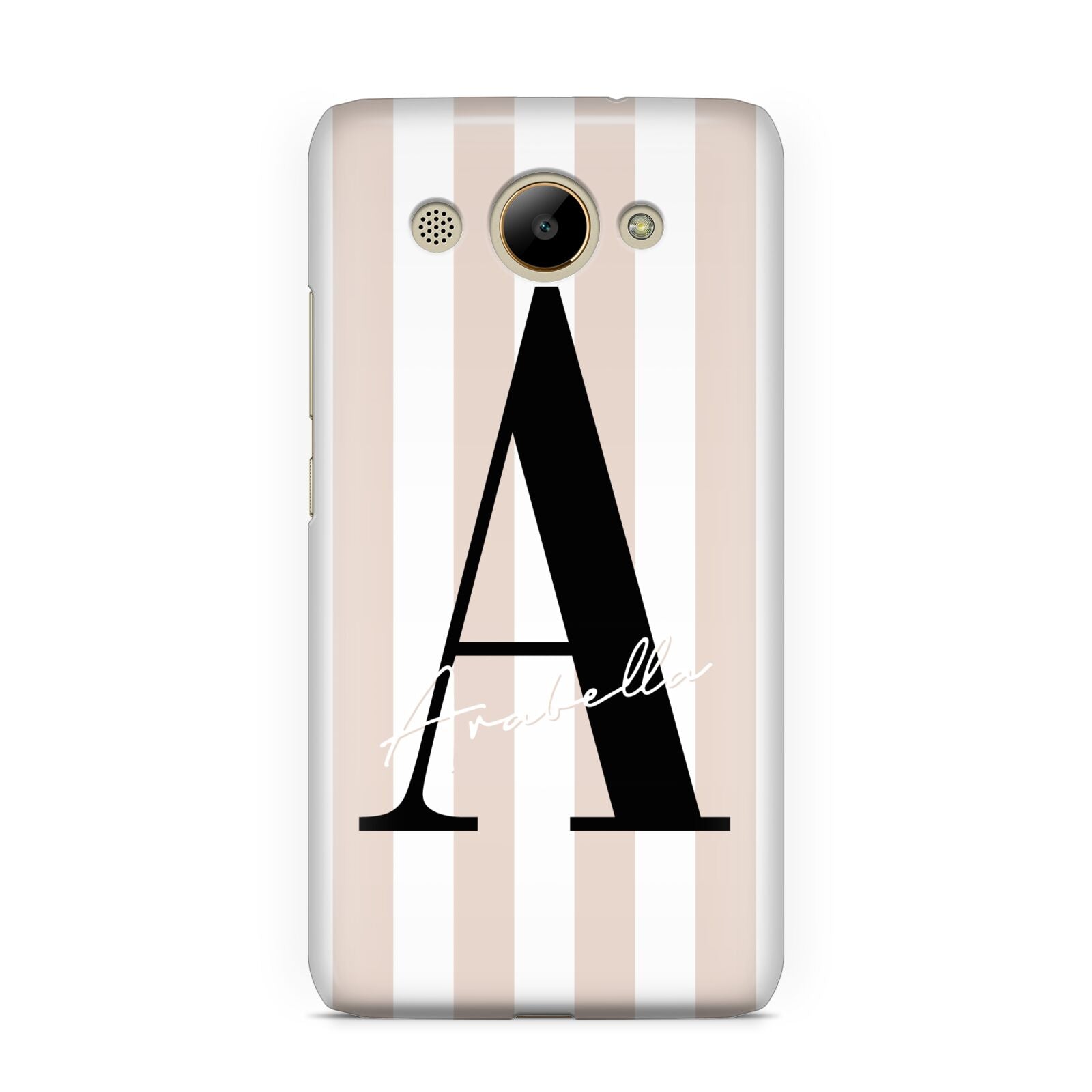 Personalised Nude Colour White Striped Huawei Y3 2017