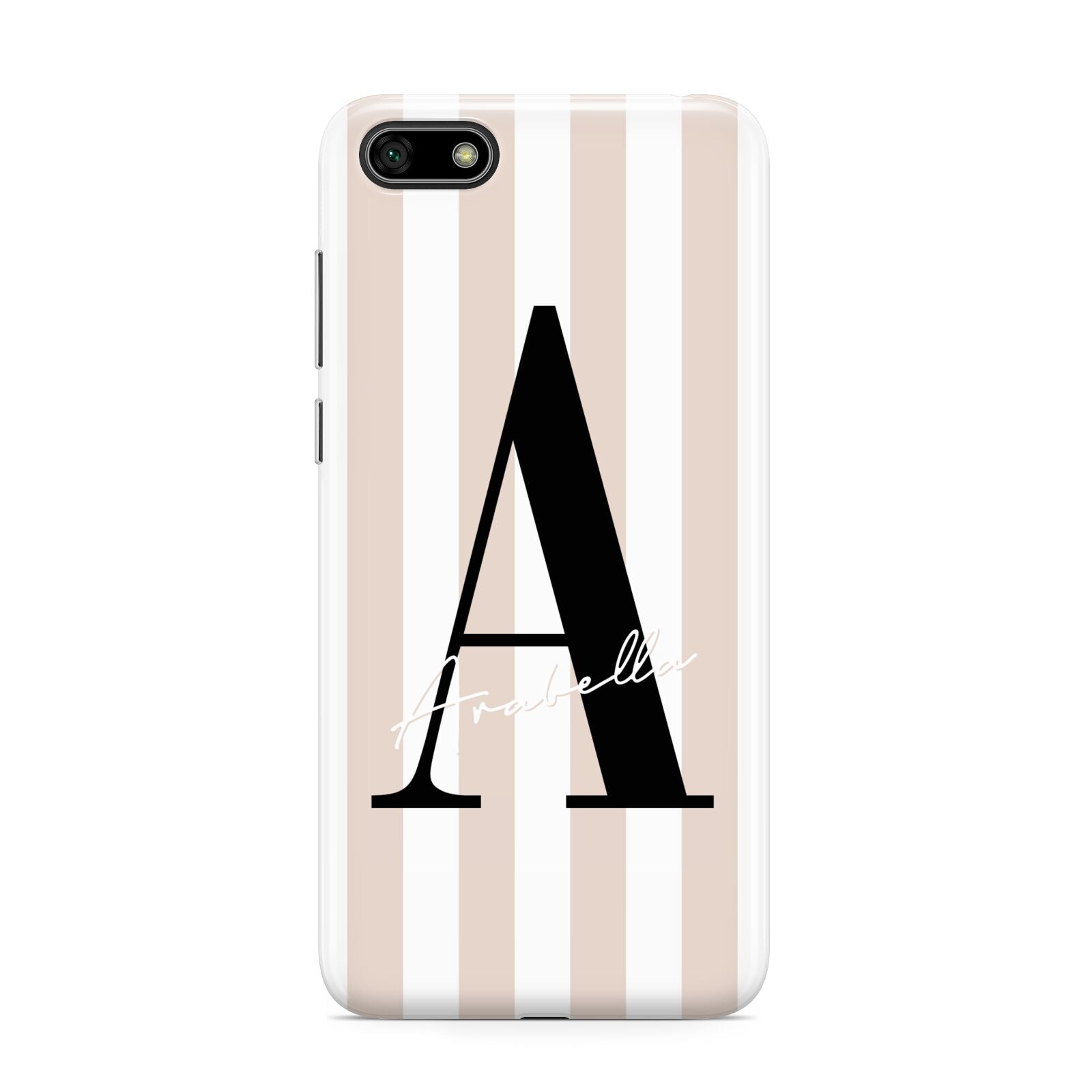 Personalised Nude Colour White Striped Huawei Y5 Prime 2018 Phone Case