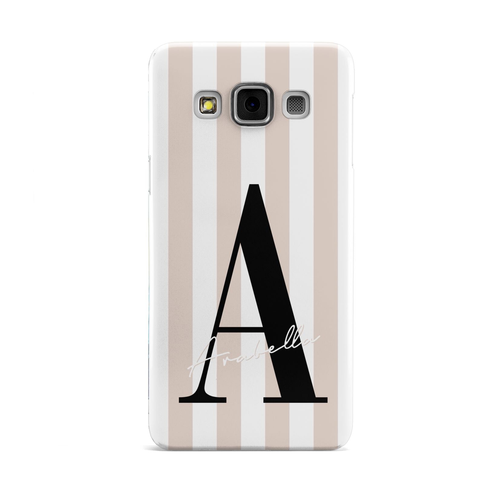 Personalised Nude Colour White Striped Samsung Galaxy A3 Case