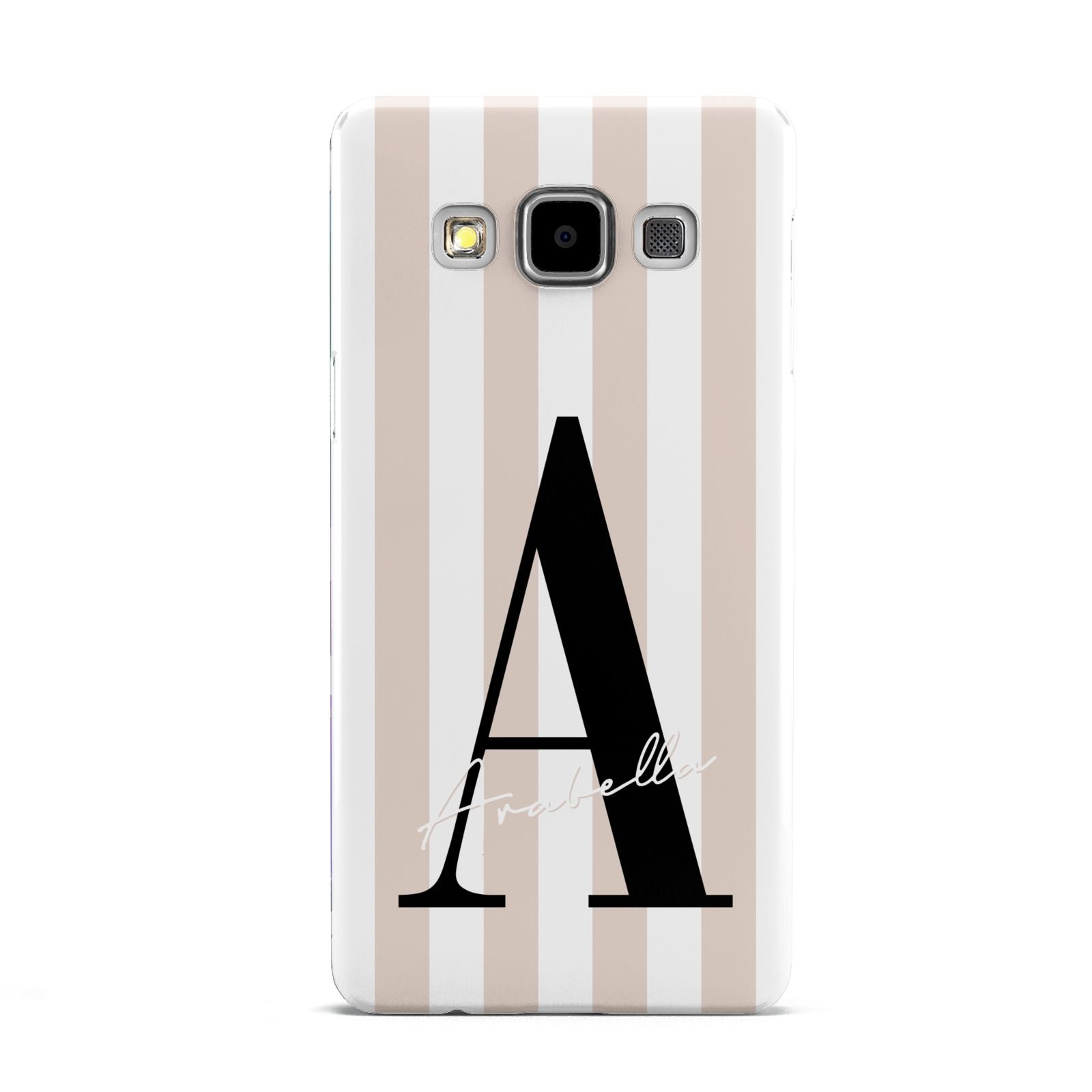 Personalised Nude Colour White Striped Samsung Galaxy A5 Case