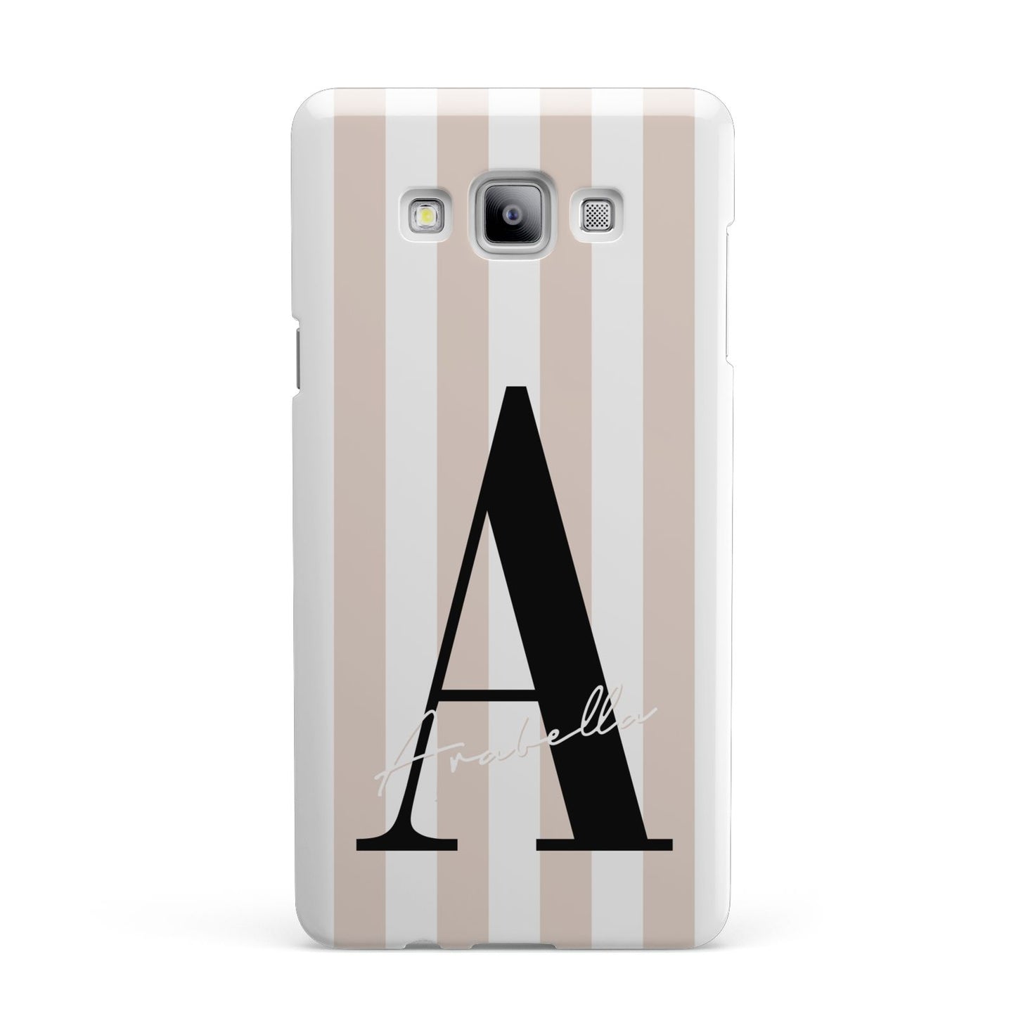 Personalised Nude Colour White Striped Samsung Galaxy A7 2015 Case